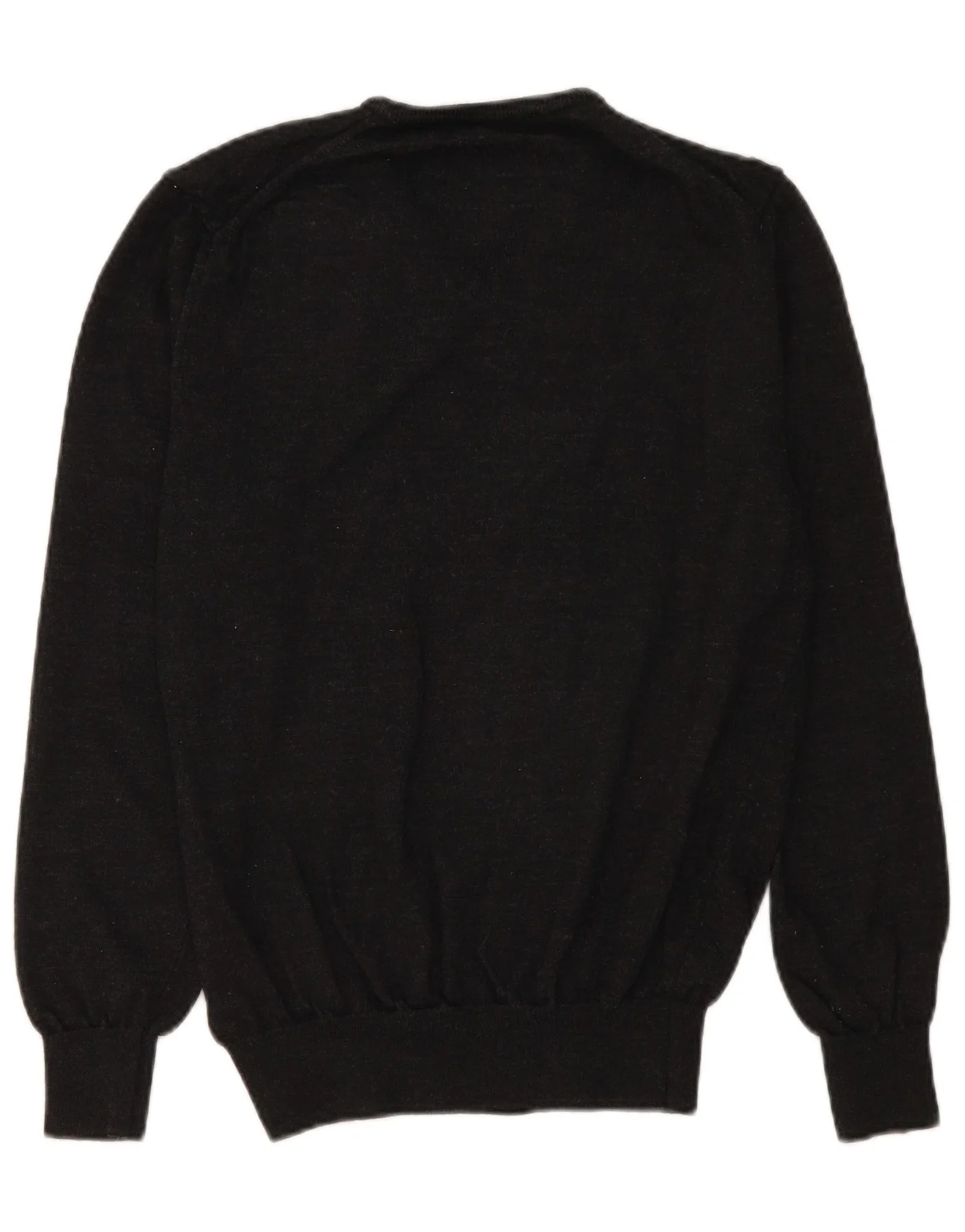 Calvin Klein Mens V-Neck Jumper Sweater Large Black Merino Wool - Image 2
