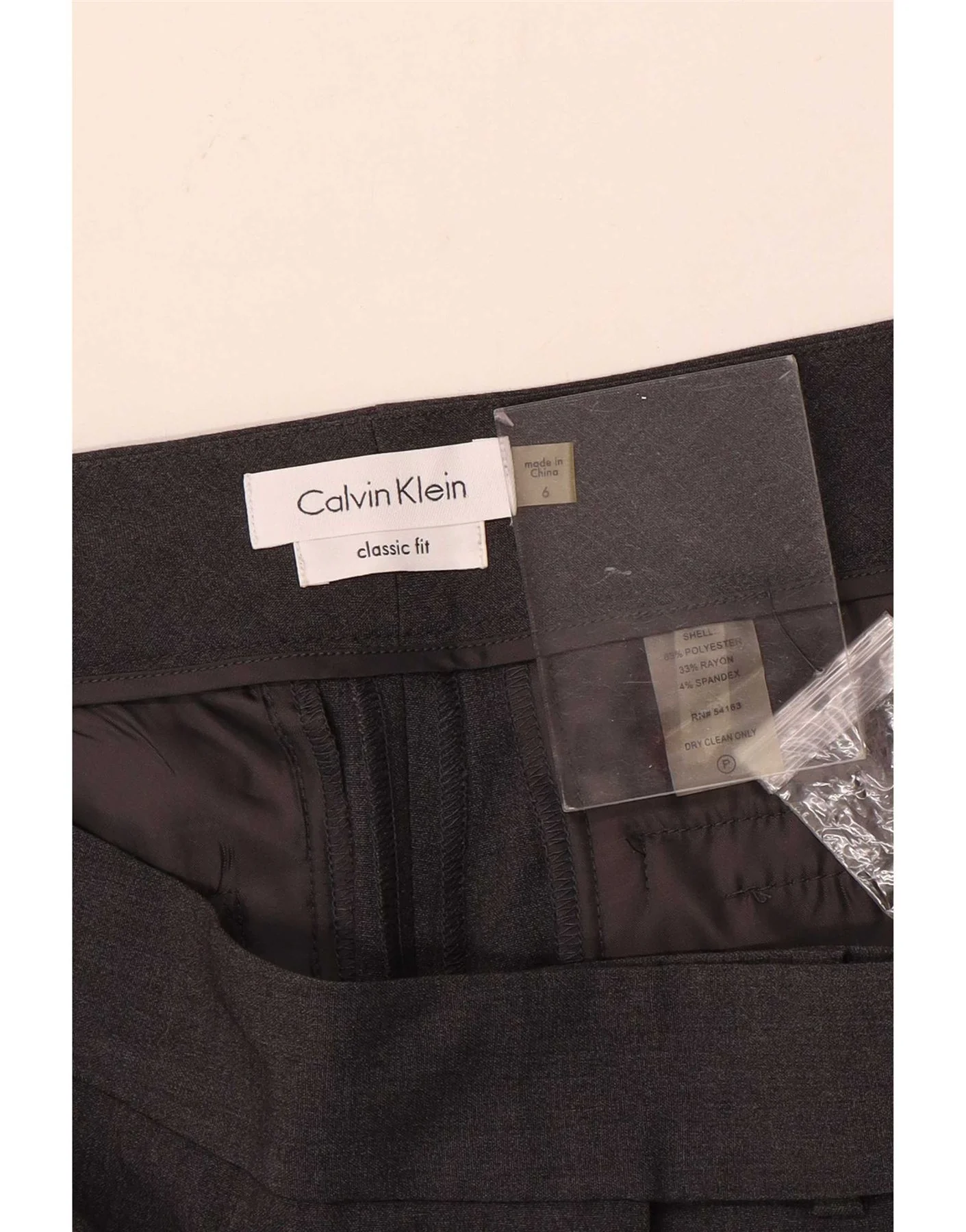 Calvin Klein Womens Classic Fit Suit Trousers US 6 Small W32 L32 Grey - Image 3