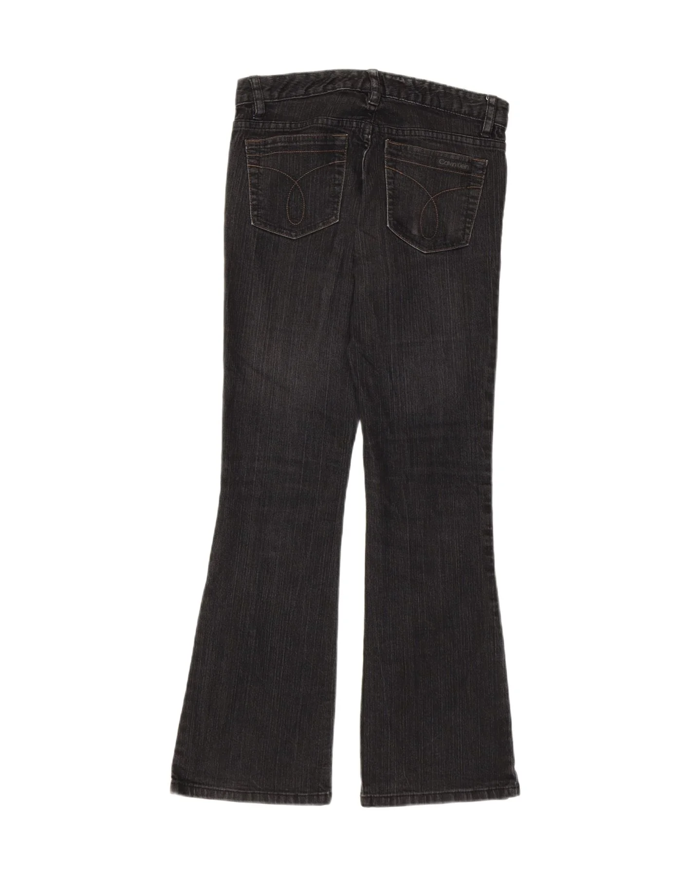 CALVIN KLEIN Womens Flared Jeans US 2 XS W26 L28 Black Cotton - Image 2