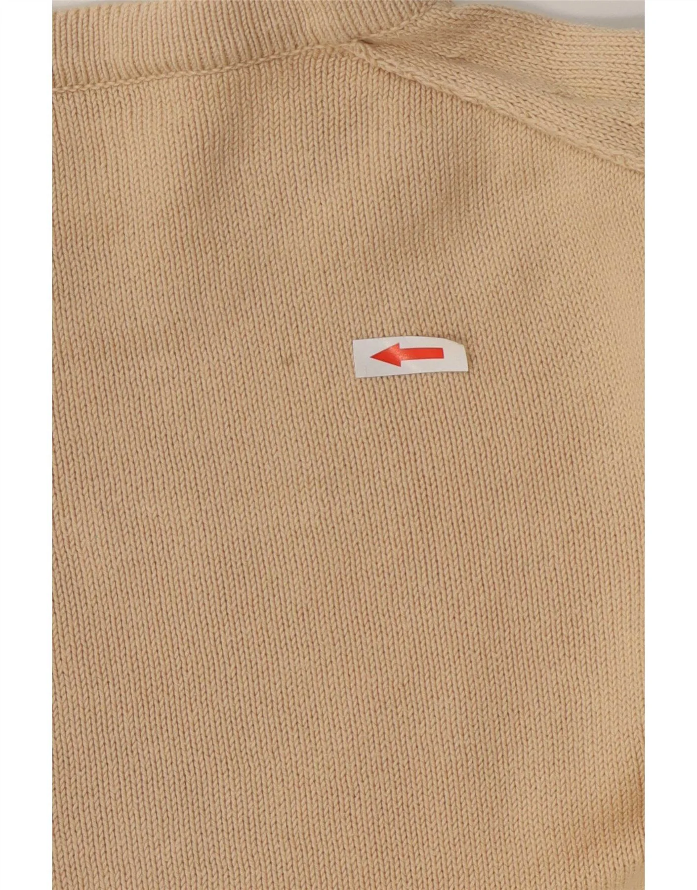 Calvin Klein Womens Regular Fit Crew Neck Jumper Sweater UK 12 Medium Beige - Image 3
