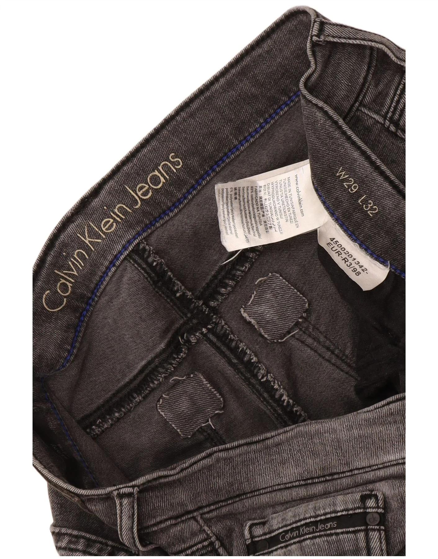 Calvin Klein Womens Skinny Jeans W29 L32 Grey Cotton - Image 3