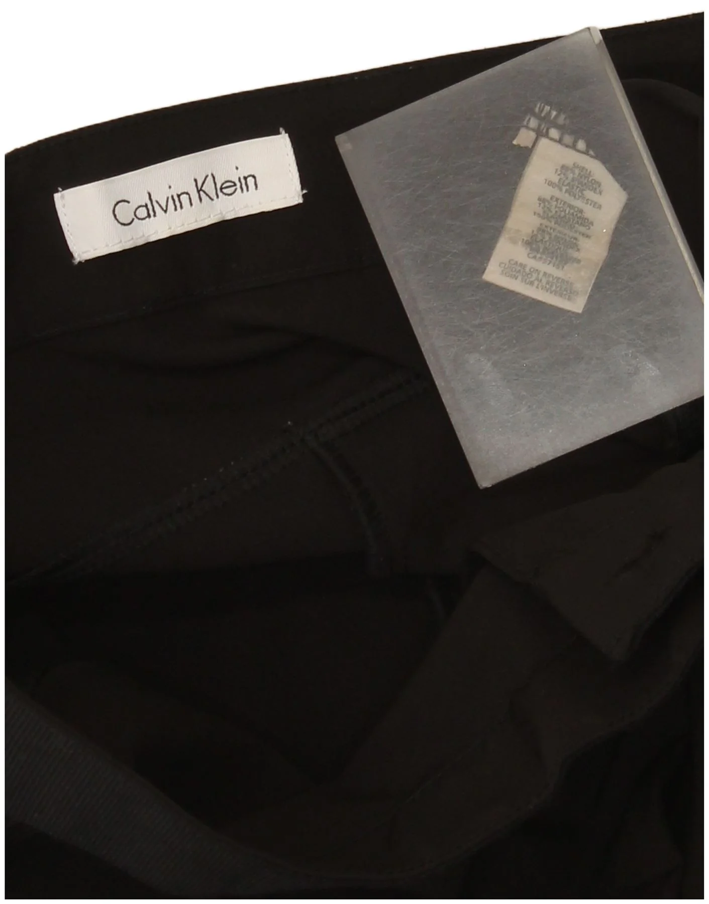Calvin Klein Womens Slim Casual Trousers W28 L29 Black Nylon - Image 3