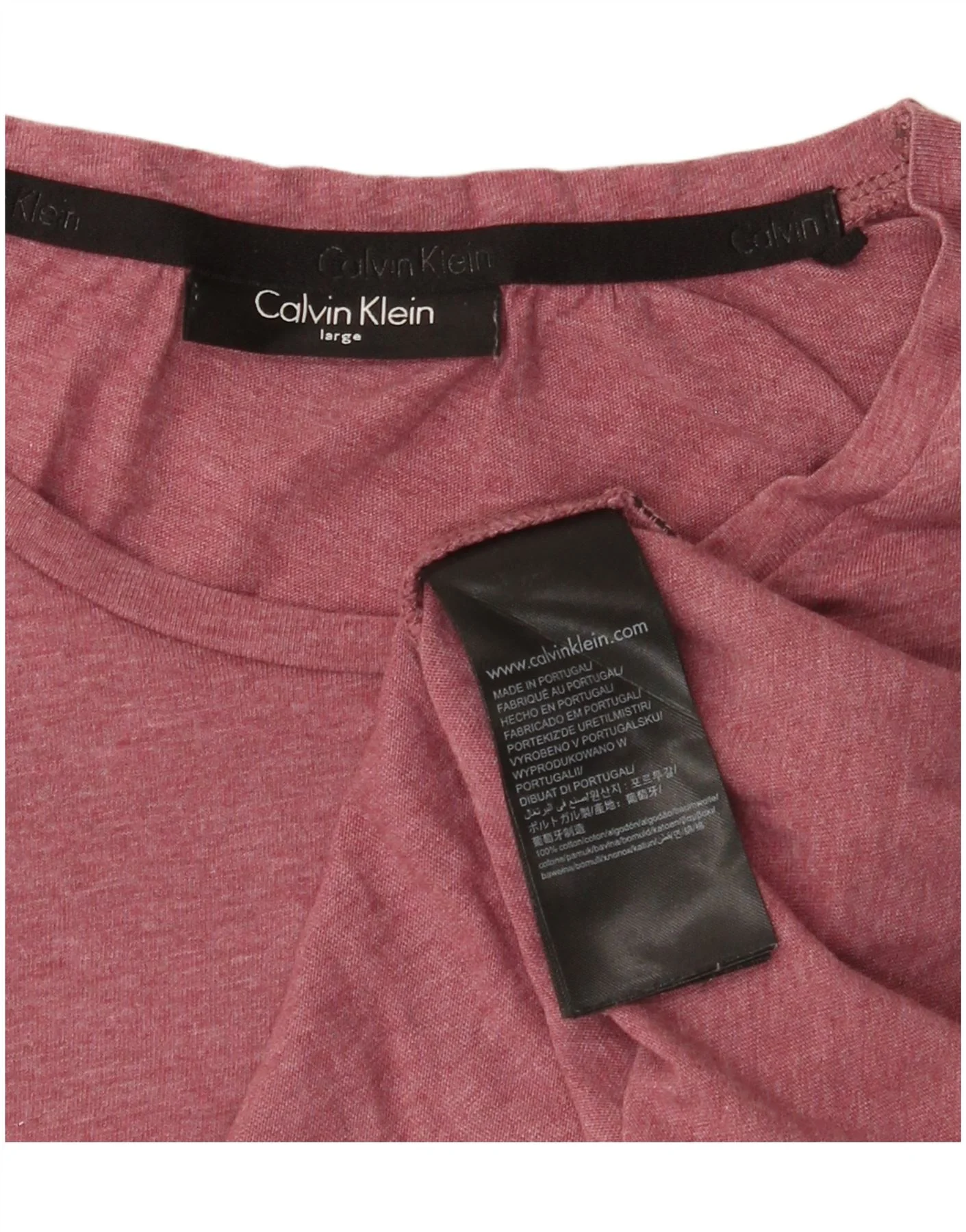 Calvin Klein Womens T-Shirt Top UK 16 Large Pink Cotton - Image 3