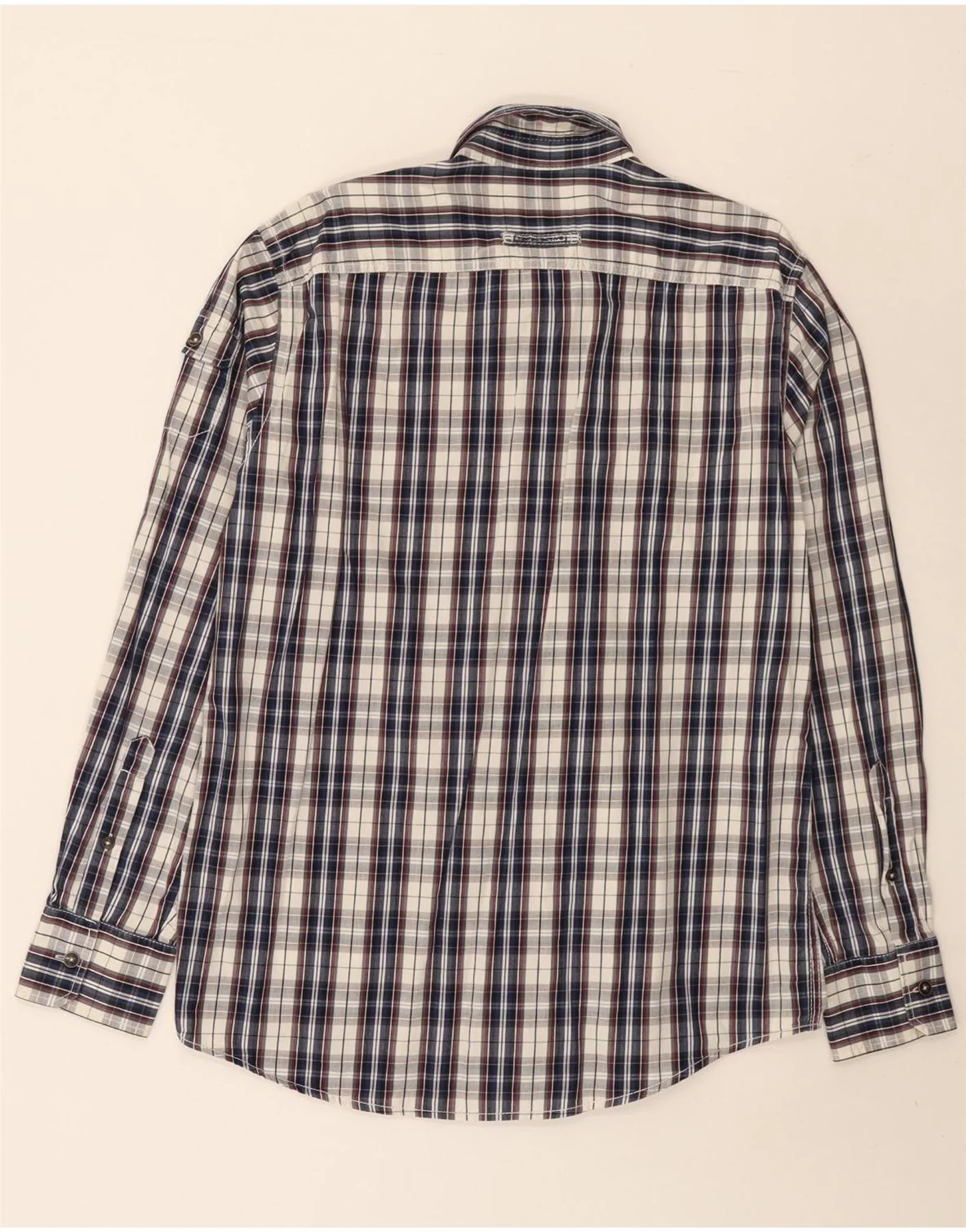 Camel Active Mens Shirt Large Blue Check Cotton - Image 2