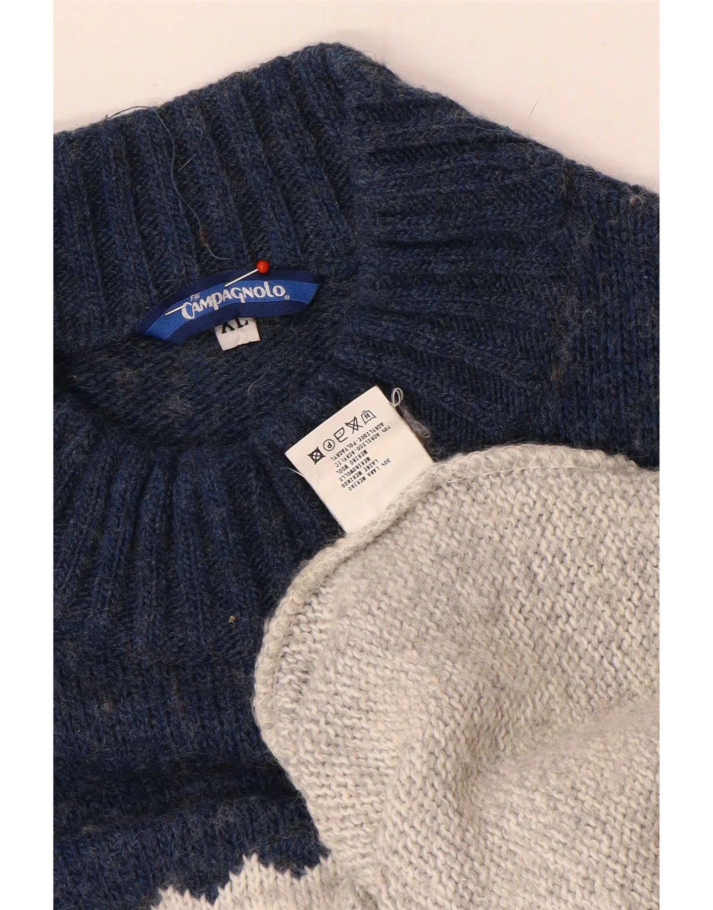 Campagnolo Mens Turtle Neck Jumper Sweater XL Multicoloured Fair Isle Wool - Image 3
