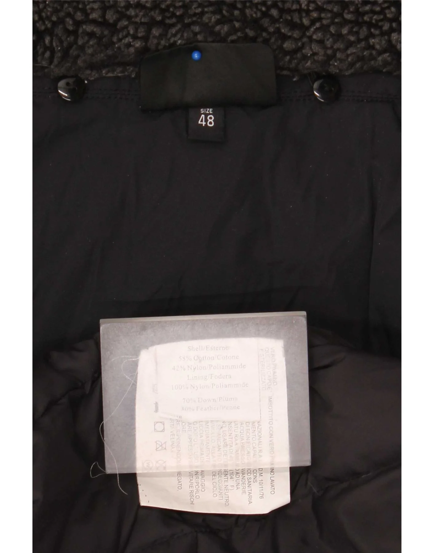 Canadiens Mens Hooded Padded Jacket IT 48 Medium Black Cotton - Image 3
