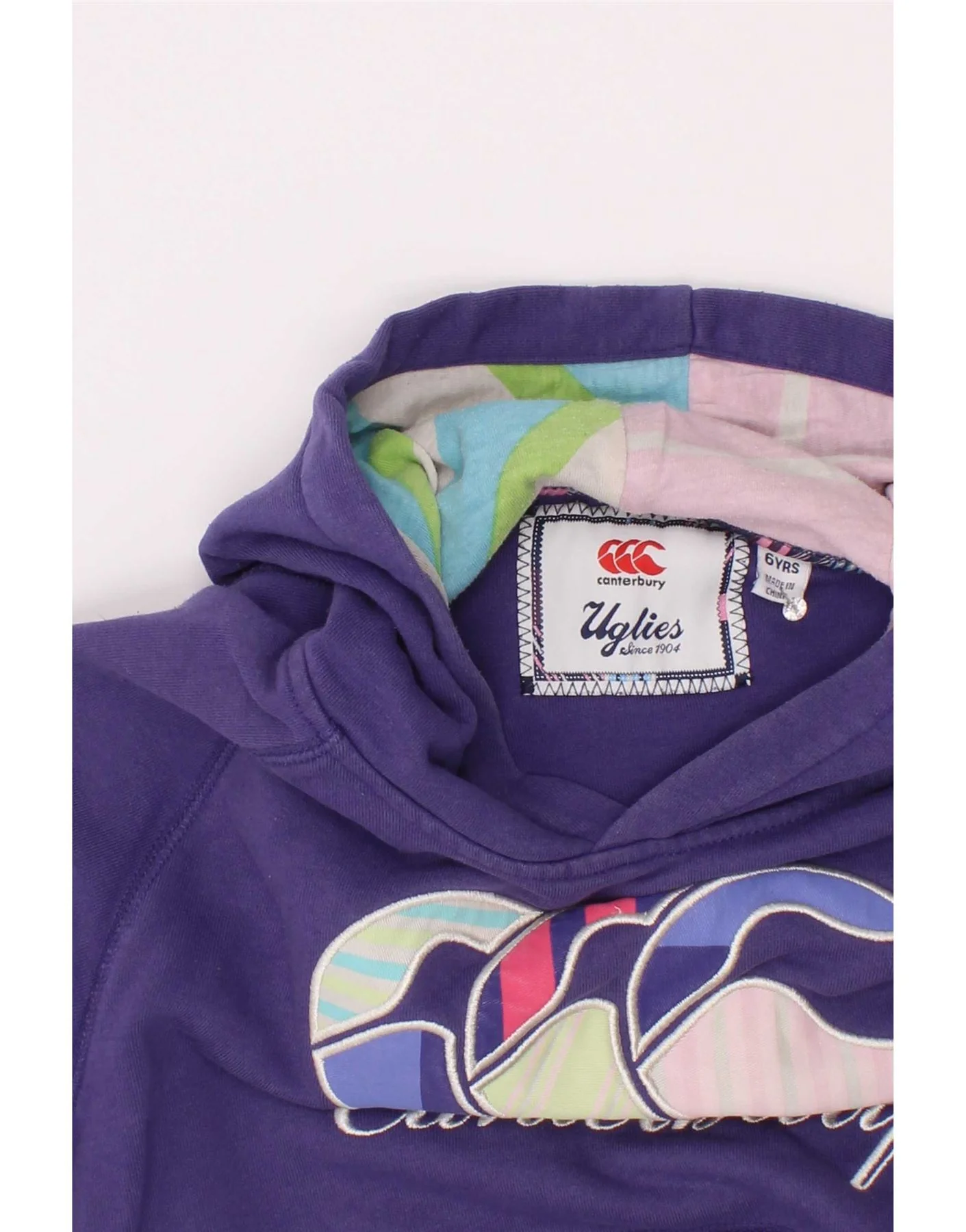 Canterbury Girls Graphic Hoodie Jumper 5-6 Years Purple - Image 3