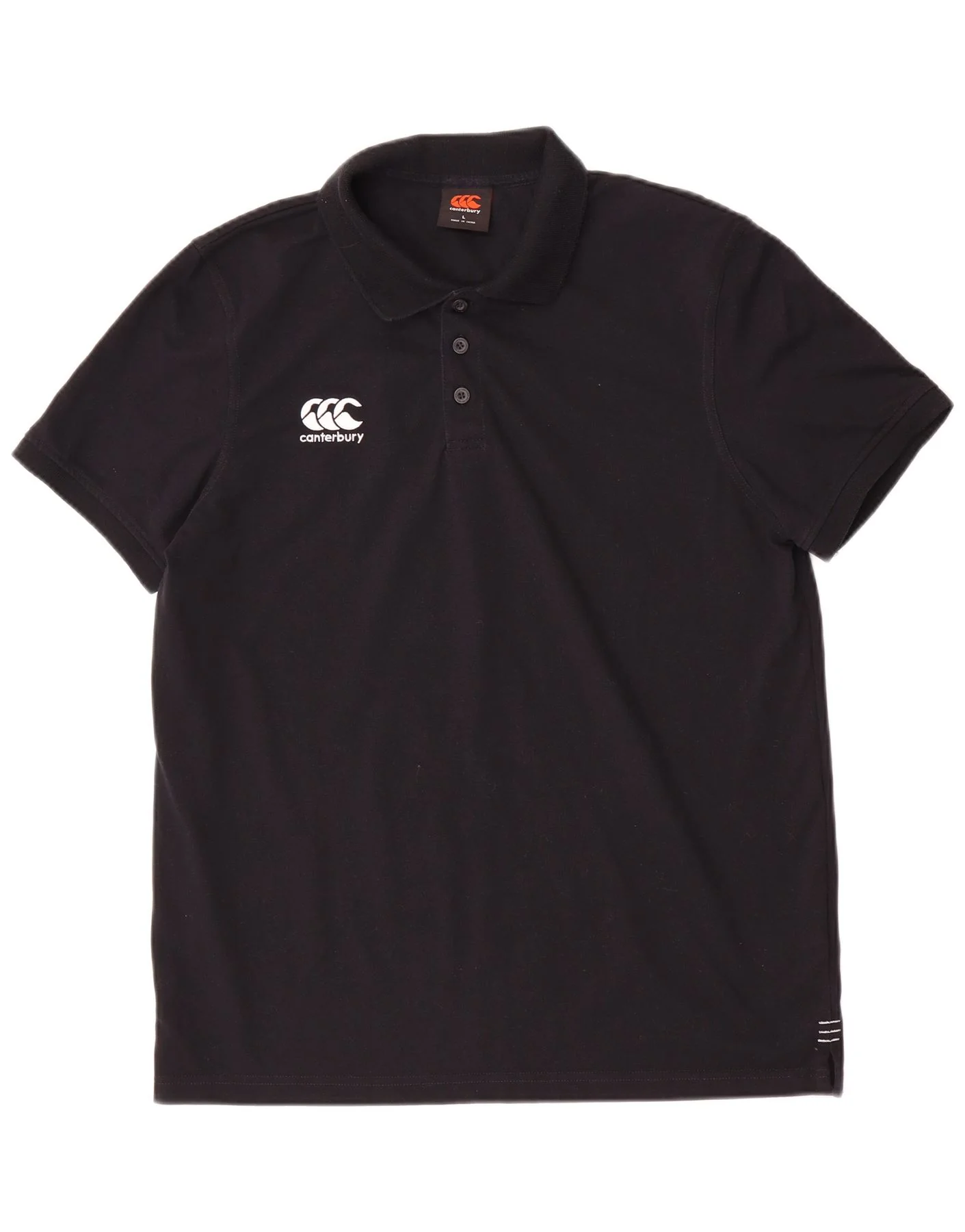 Canterbury Mens Polo Shirt Large Black Polyester