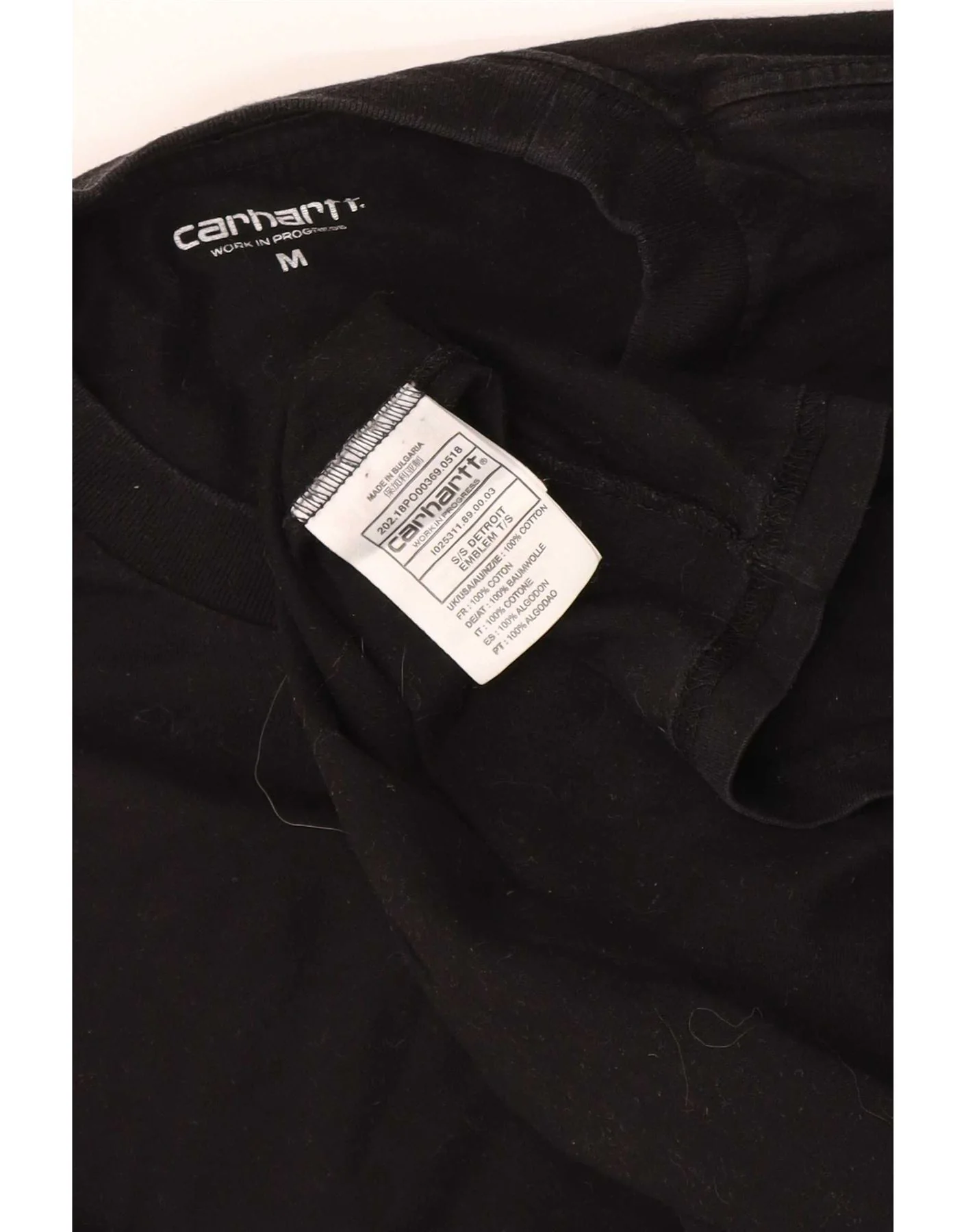 Carhartt Mens Graphic T-Shirt Top Medium Black Cotton - Image 3