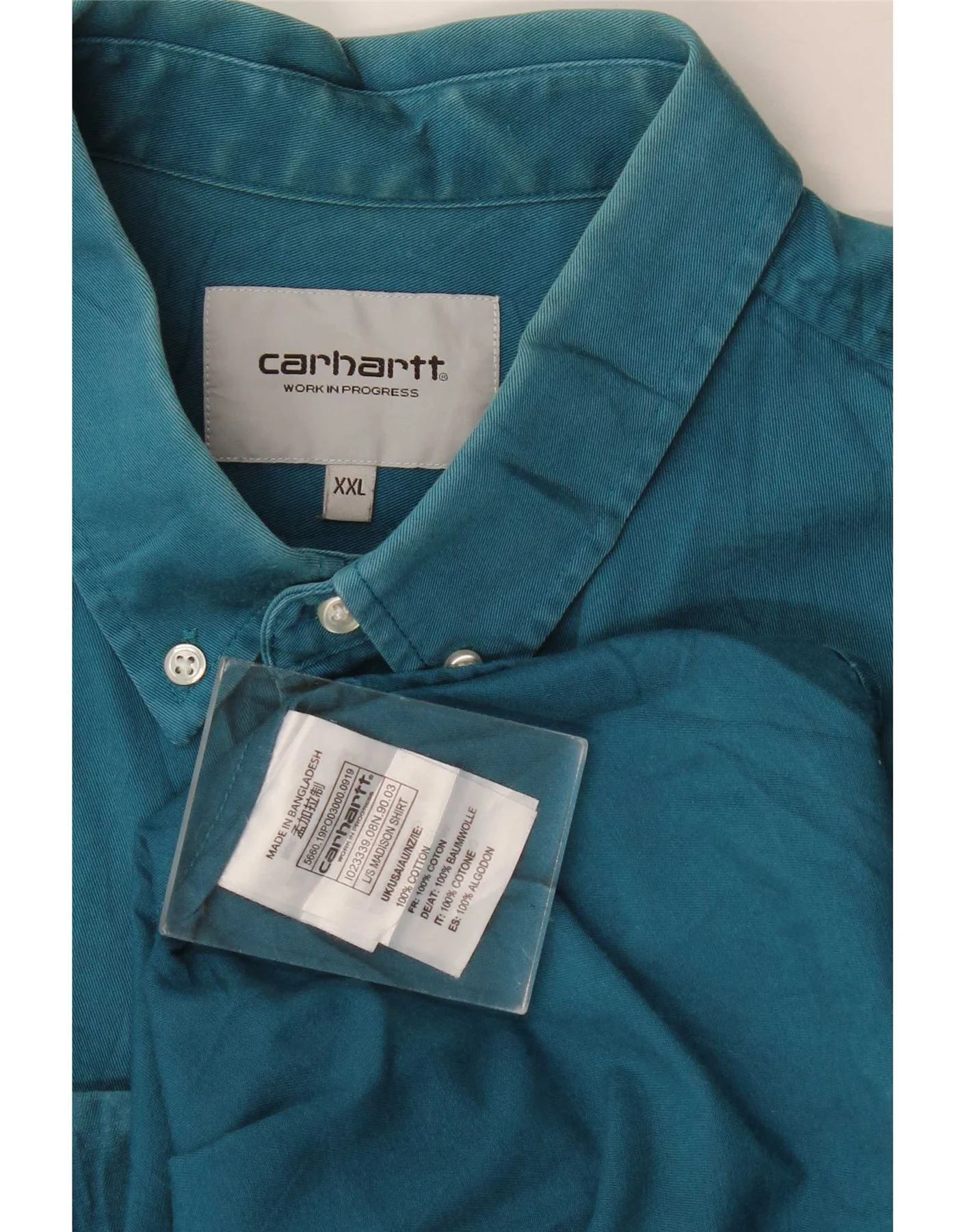 Carhartt Mens Shirt 2XL Blue Cotton - Image 3