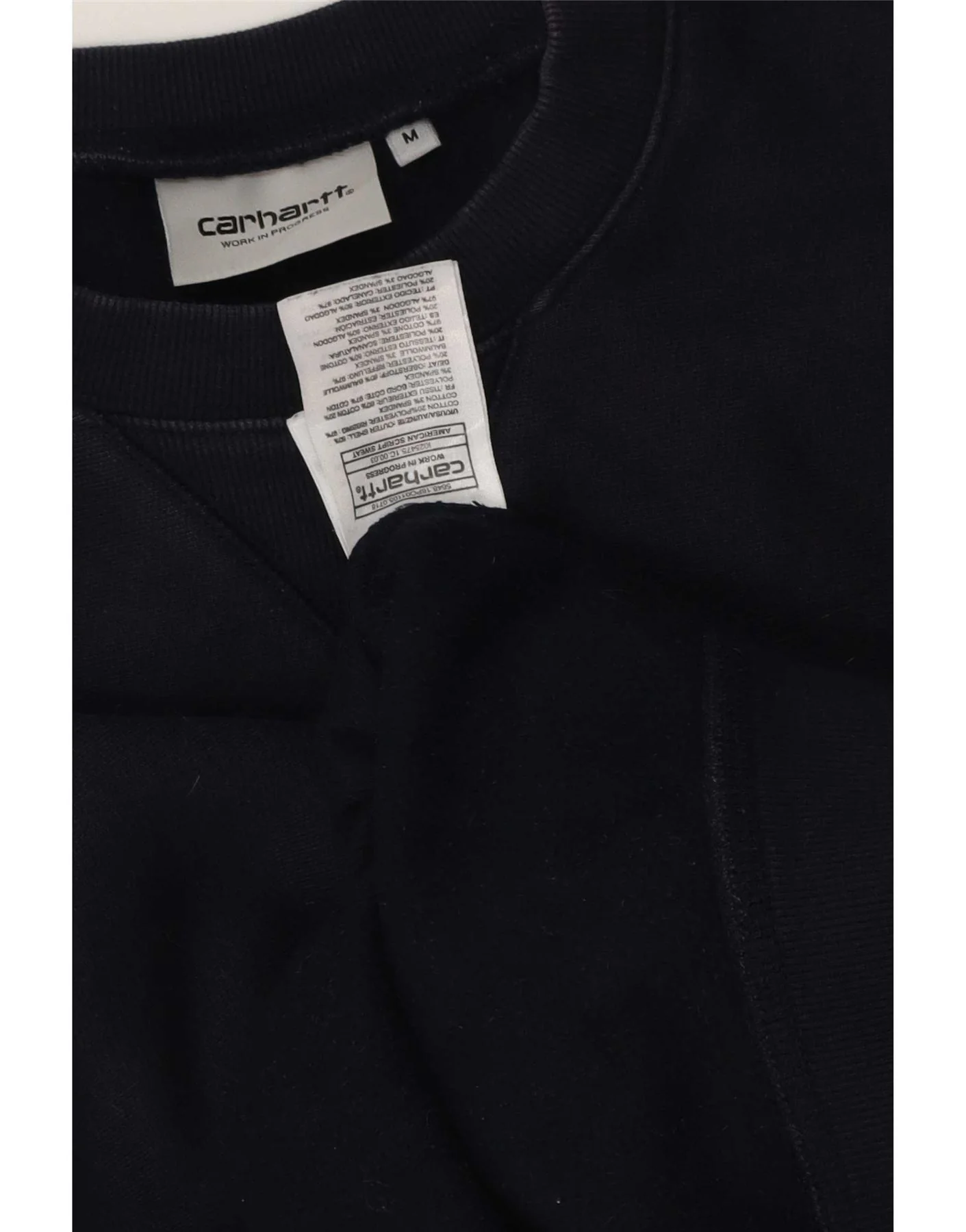 Carhartt Mens Sweatshirt Jumper Medium Navy Blue Cotton - Image 3