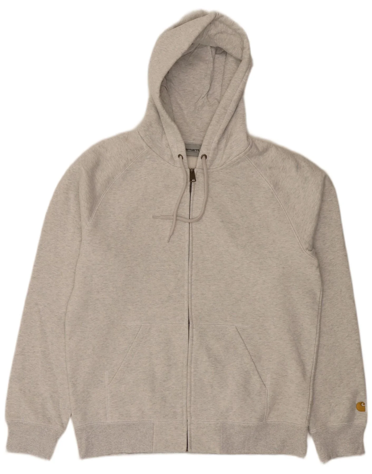 Carhartt Mens Zip Hoodie Sweater Medium Grey Cotton