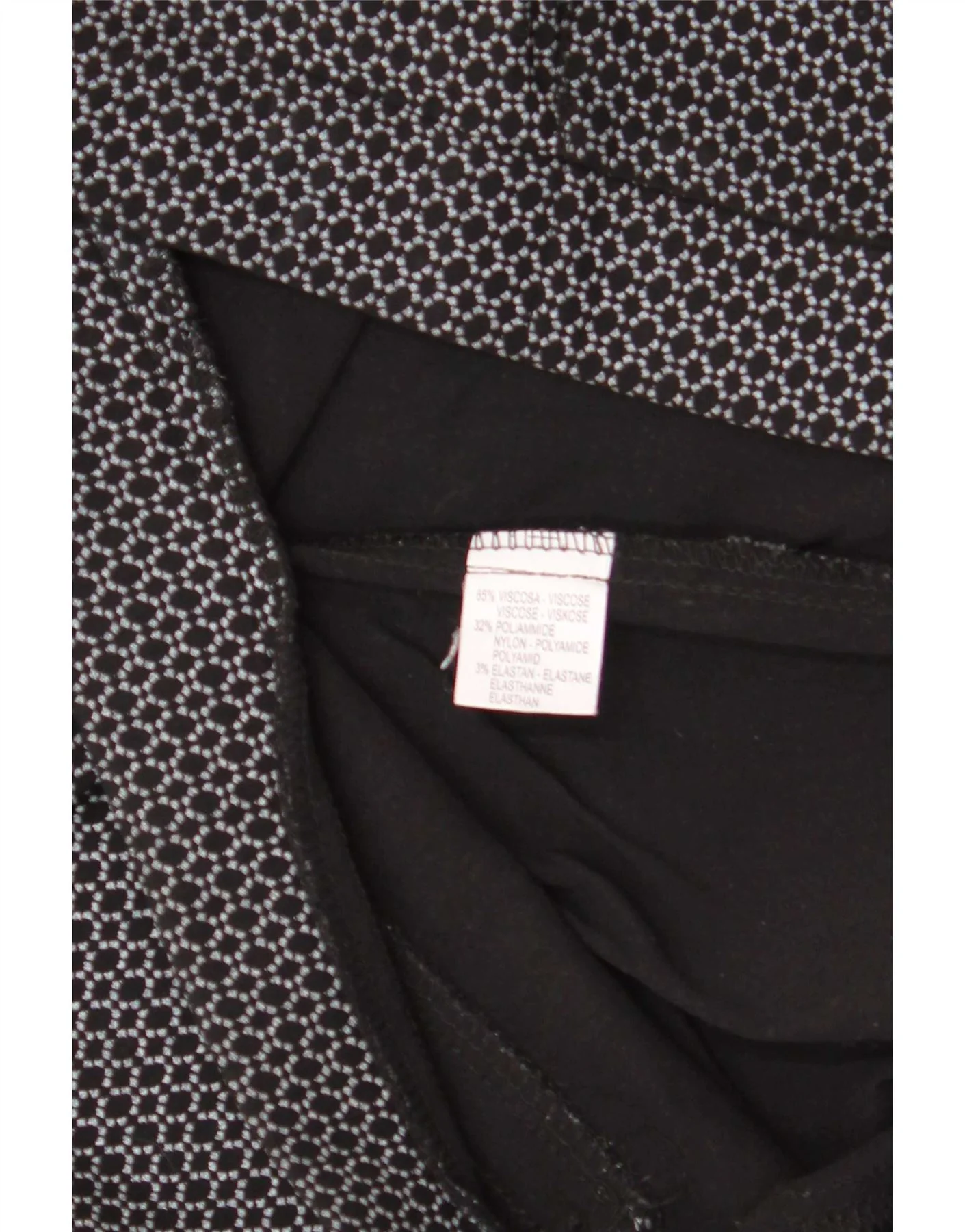 CARLA FERRONI Womens Bermuda Shorts IT 48 XL W36 Black Geometric Viscose - Image 3