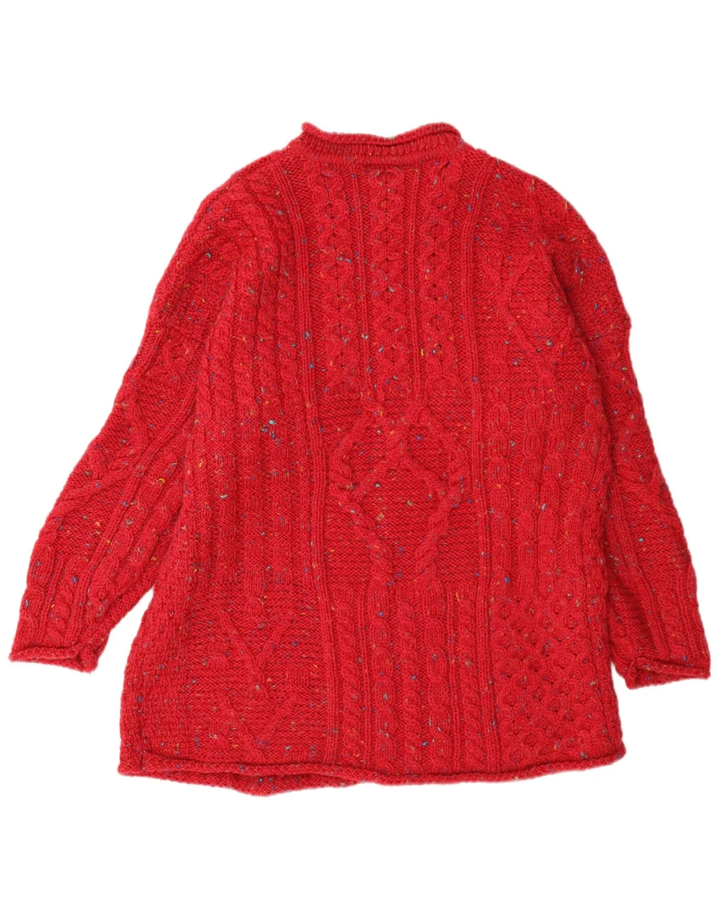 Carraig Donn Womens Turtle Neck Jumper Sweater UK 14 Medium Red Flecked - Image 2