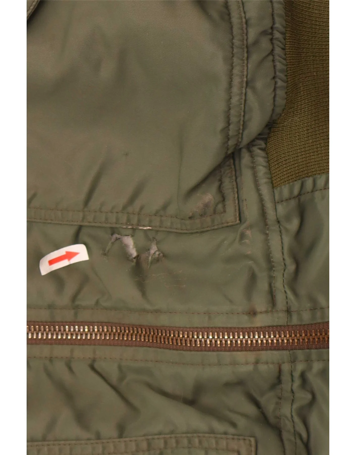 Carrera Mens Bomber Jacket UK 40 Large Khaki Colourblock Polyamide - Image 5