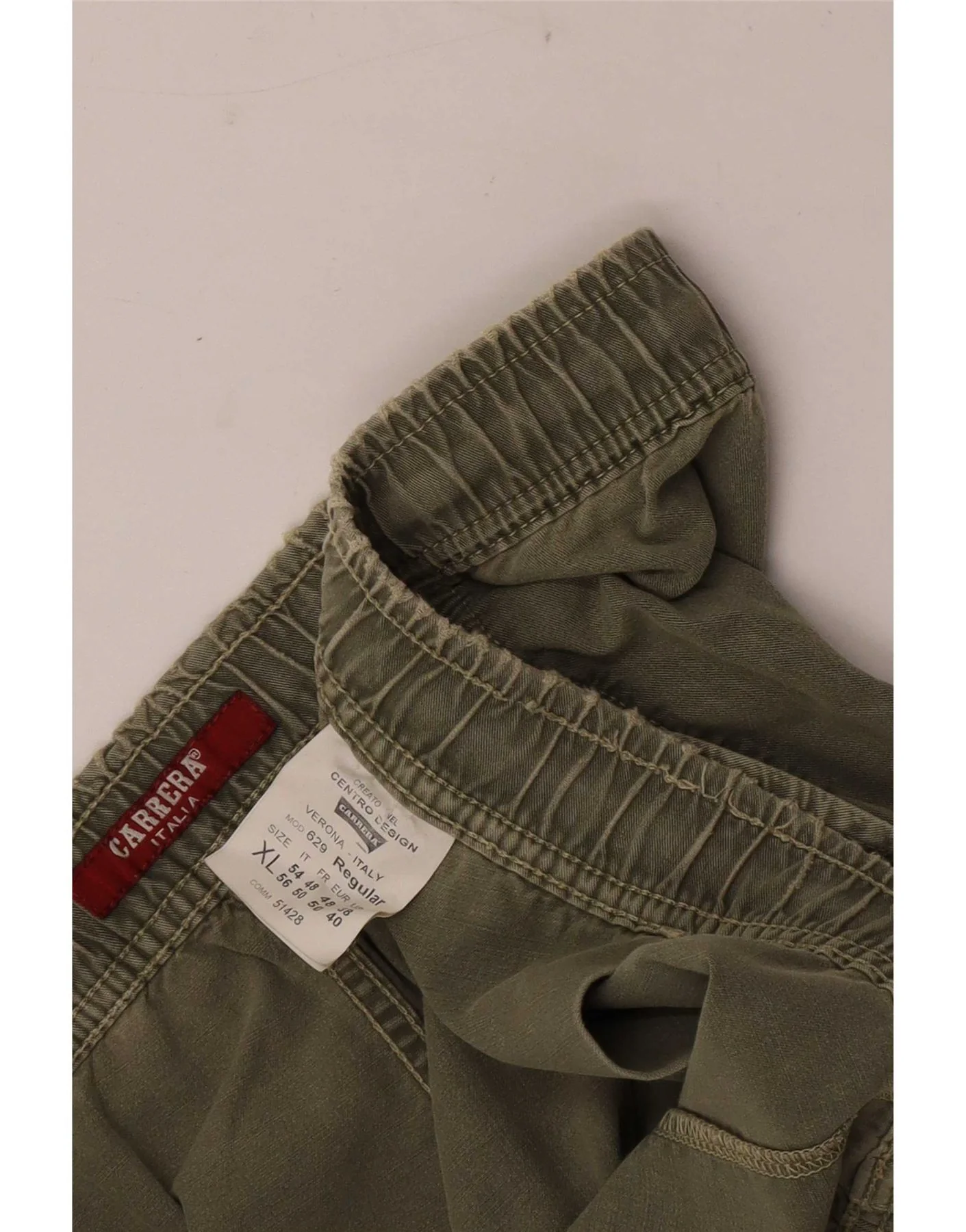 Carrera Mens Regular Chino Shorts XL W38 Khaki Cotton - Image 4