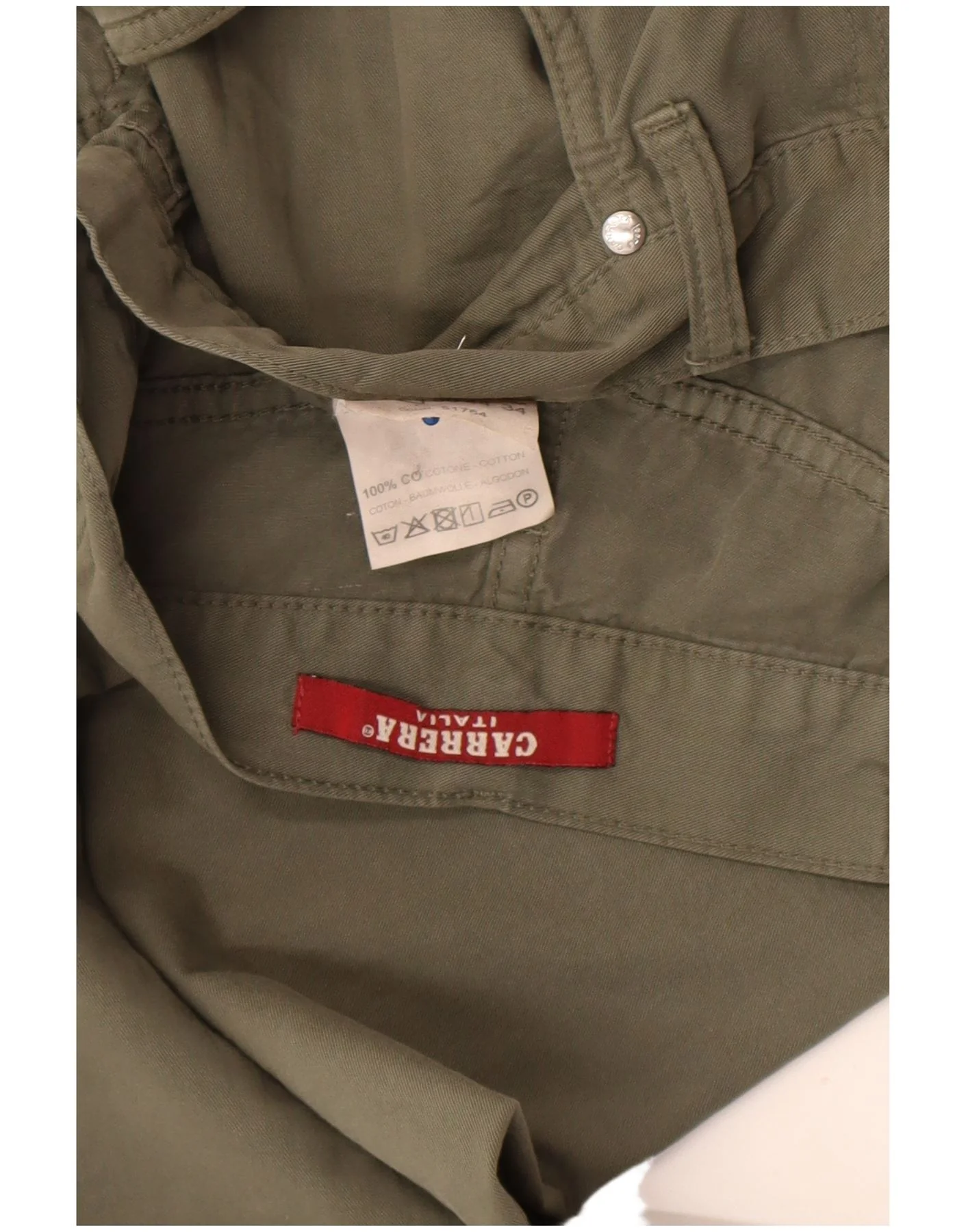 Carrera Mens Straight Casual Trousers W34 L32 Khaki Cotton - Image 4