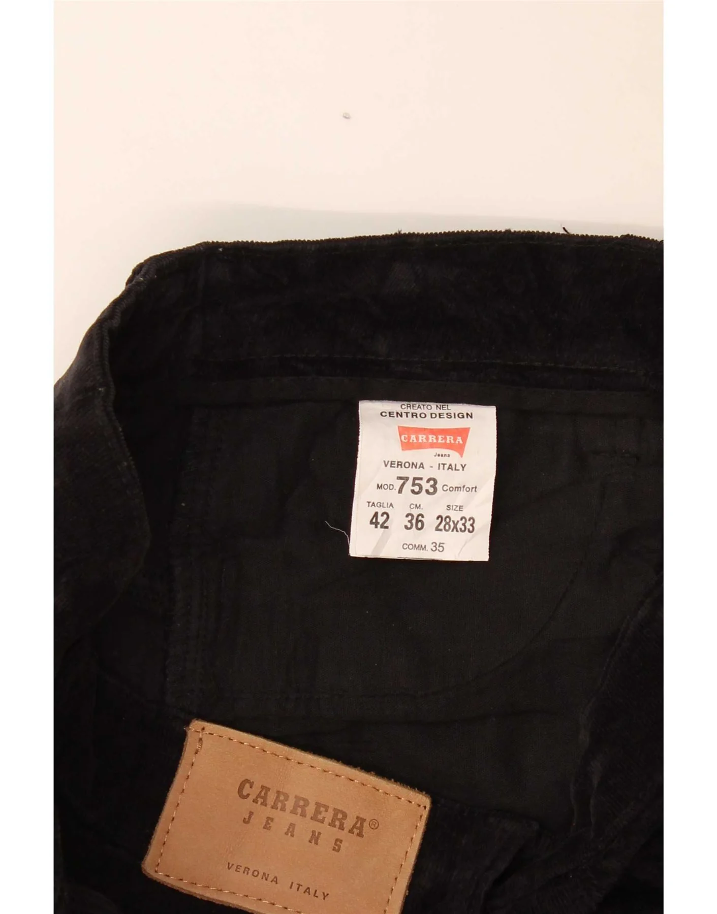 Carrera Womens 753 Straight Corduroy Trousers W28 L33 Black Cotton - Image 3