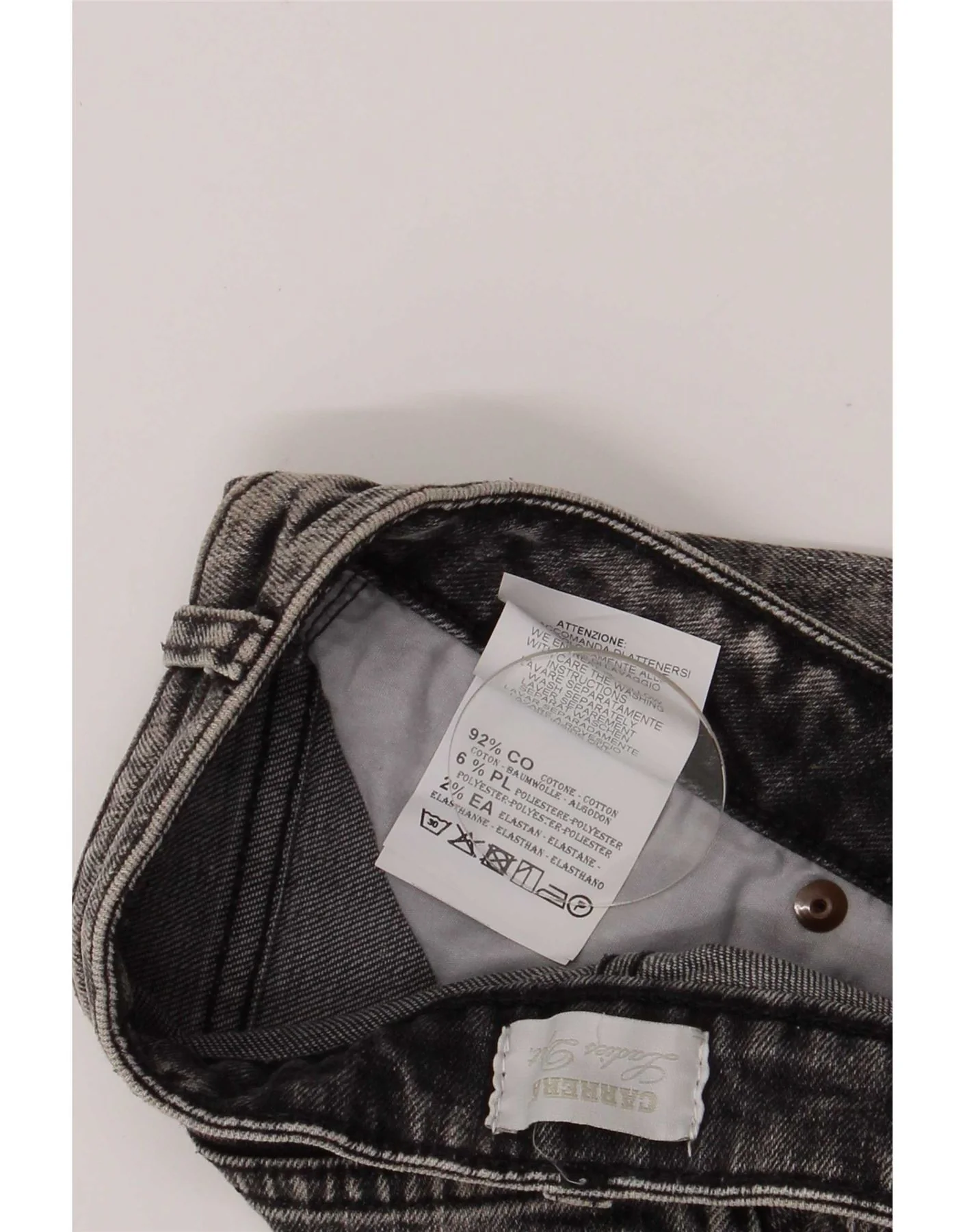 Carrera Womens Acid Wash Denim Hot Pants IT 46 Large W31 Grey Cotton - Image 3