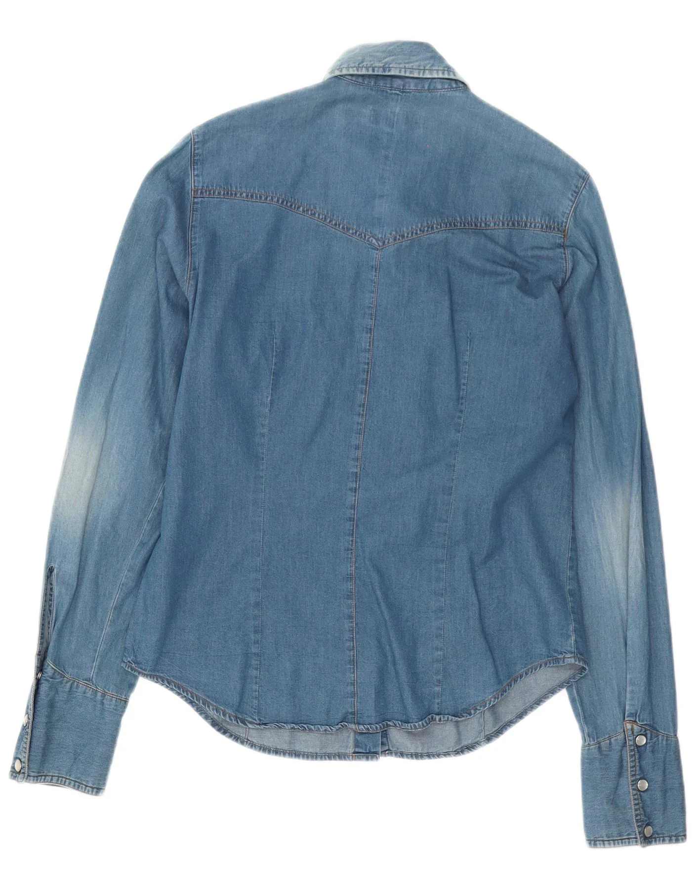 Carrera Womens Denim Shirt UK 16 Large Blue Cotton - Image 2