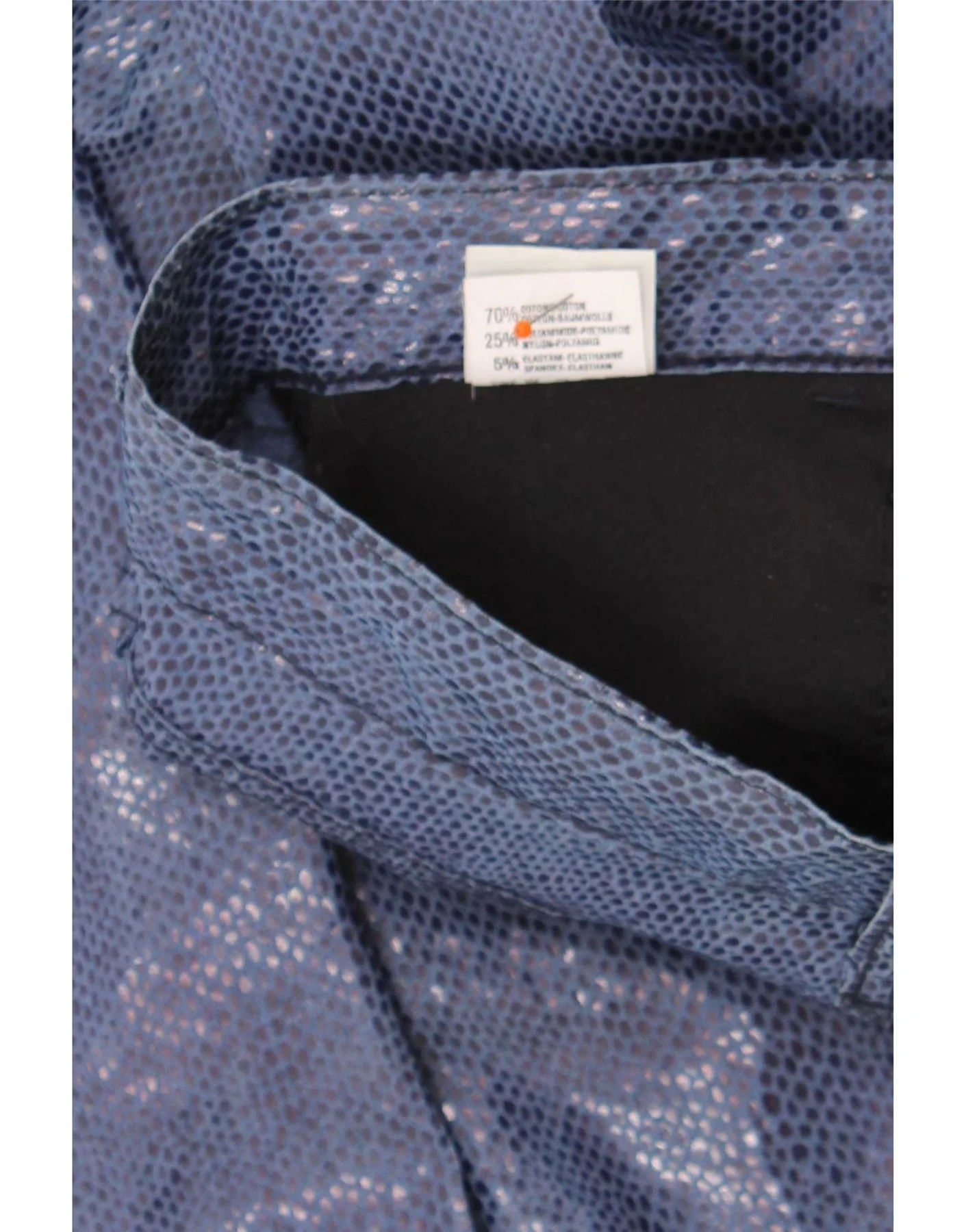Casucci Womens Bootcut Casual Trousers W31 L29 Blue Animal Print Cotton - Image 3