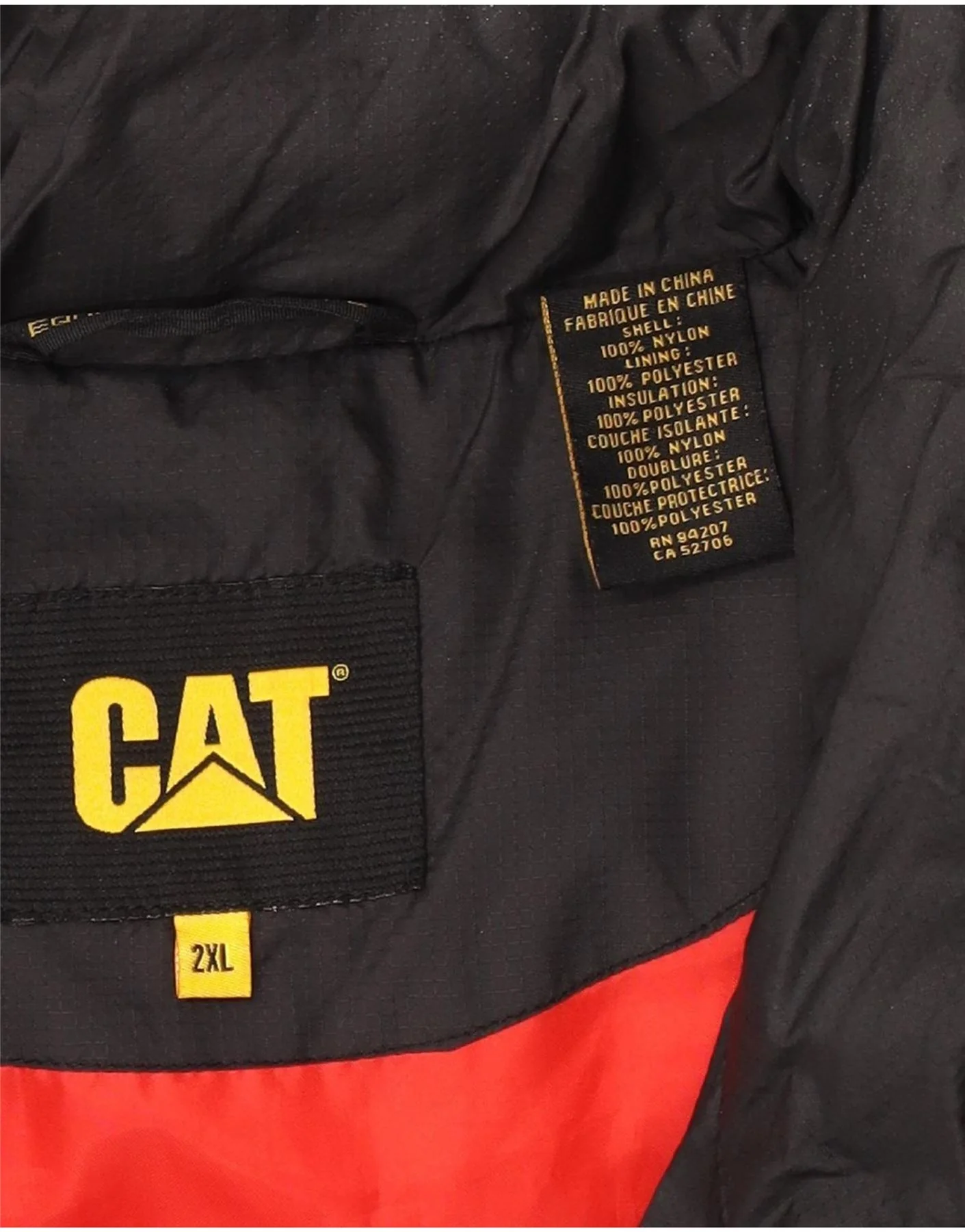 Caterpillar Mens Padded Gilet UK 44 2XL Black Nylon - Image 3