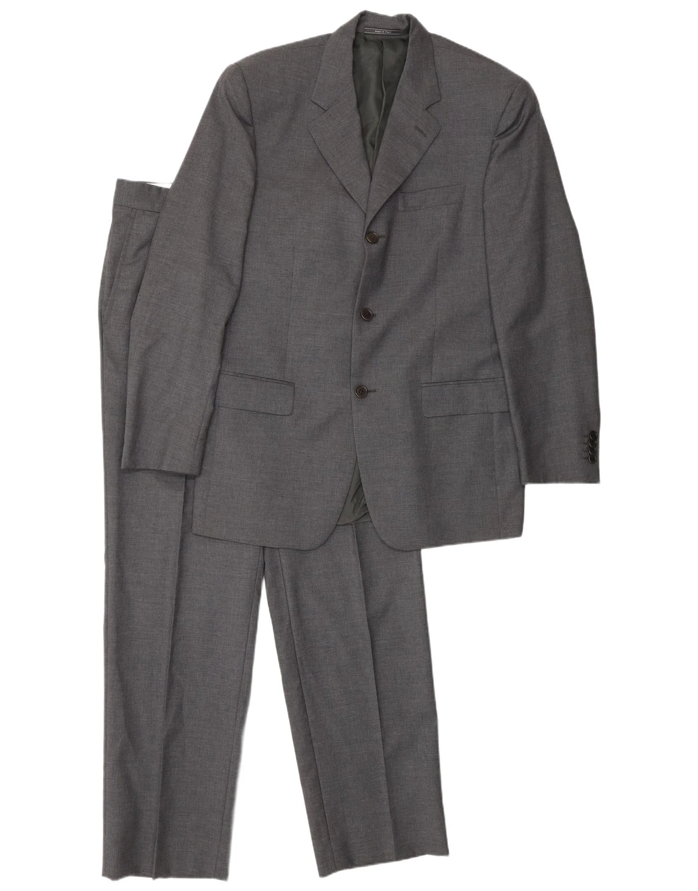 Cerruti 1881 Mens 3 Button 2 Piece Suit IT 48 Medium W34 L32 Grey Cotton
