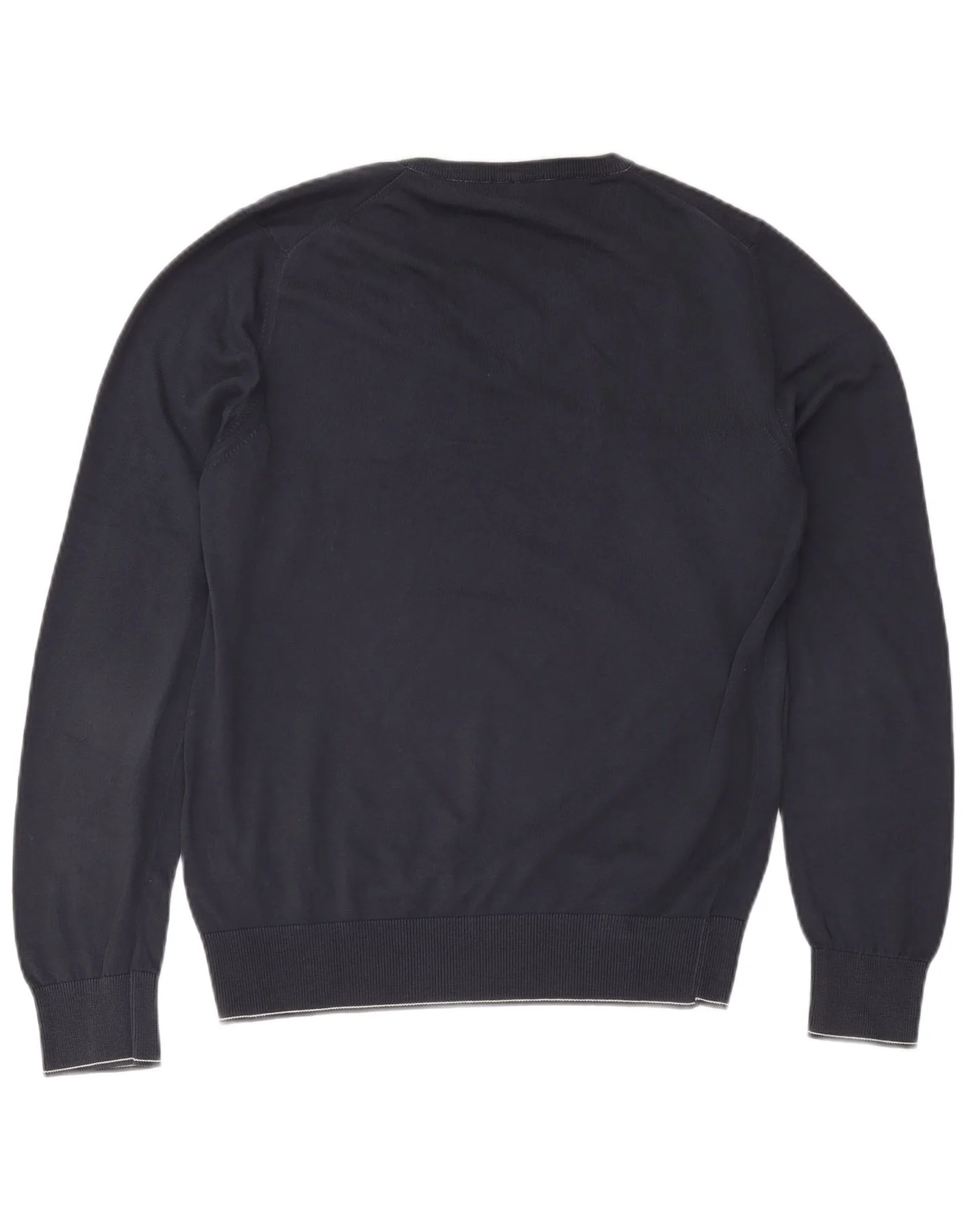 Cerruti 1881 Mens V-Neck Jumper Sweater Large Navy Blue Cotton - Image 2