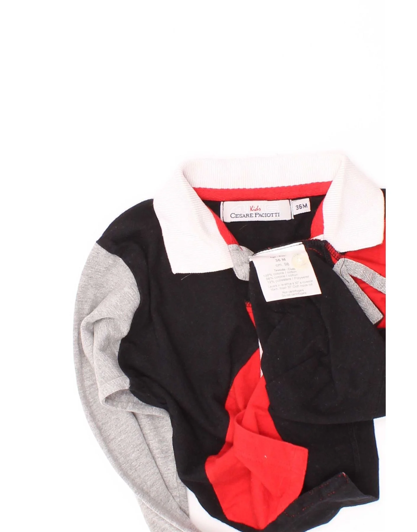 Cesare Paciotti 4US Boys Rugby Polo Shirt 2-3 Years Red Colourblock - Image 3