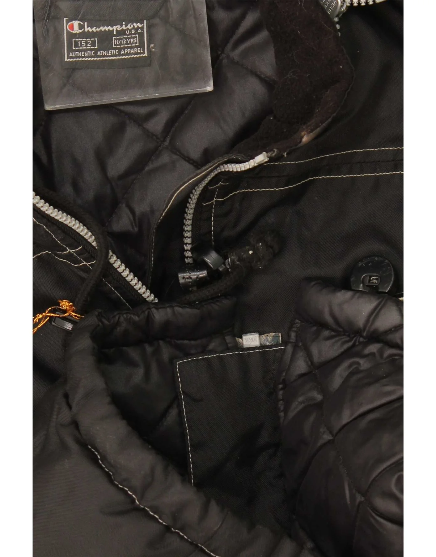 Champion Boys Graphic Hooded Windbreaker Jacket 11-12 Years Black - Image 3