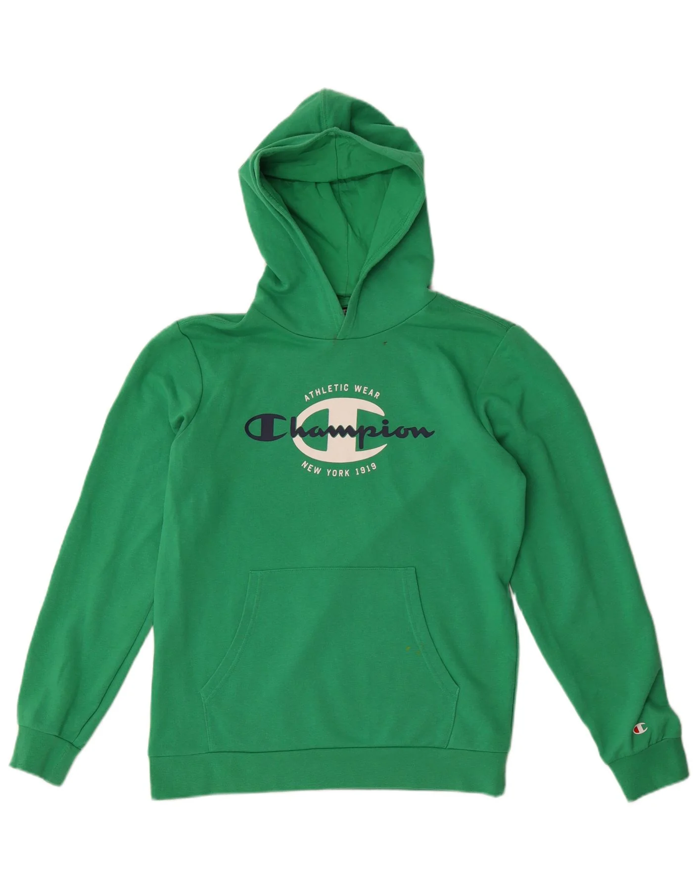Champion Boys Graphic Hoodie Jumper 15-16 Years 2XL Green Cotton