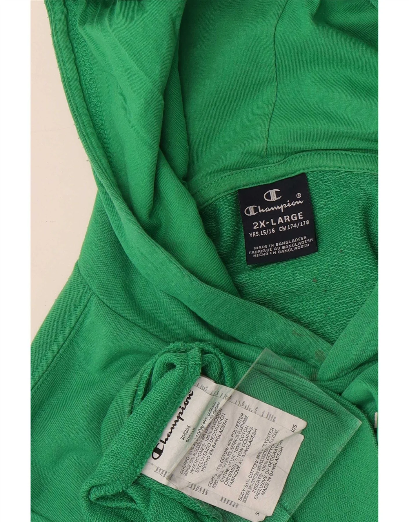 Champion Boys Graphic Hoodie Jumper 15-16 Years 2XL Green Cotton - Image 5