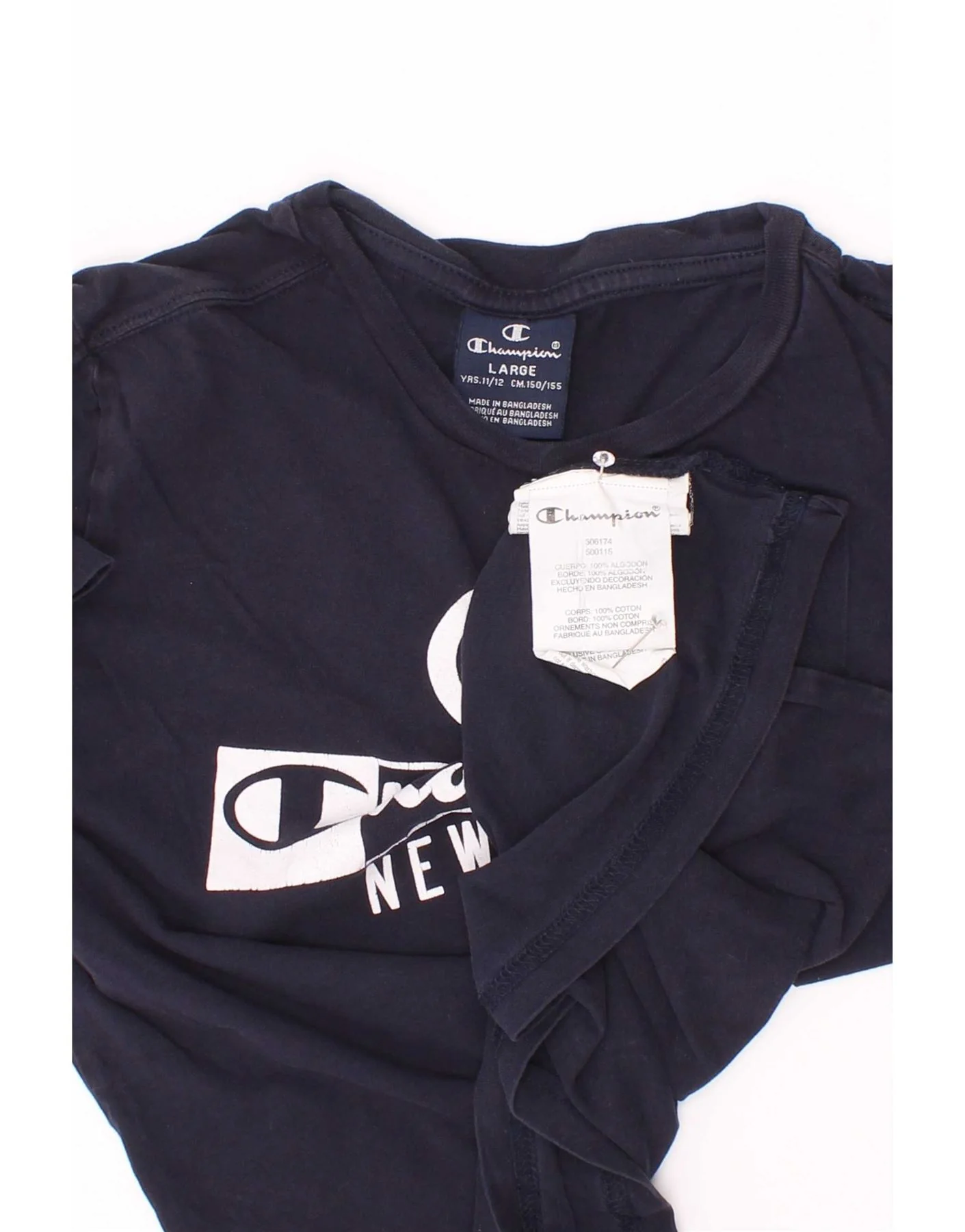 Champion Boys Graphic T-Shirt Top 11-12 Years Large Navy Blue Cotton - Image 5