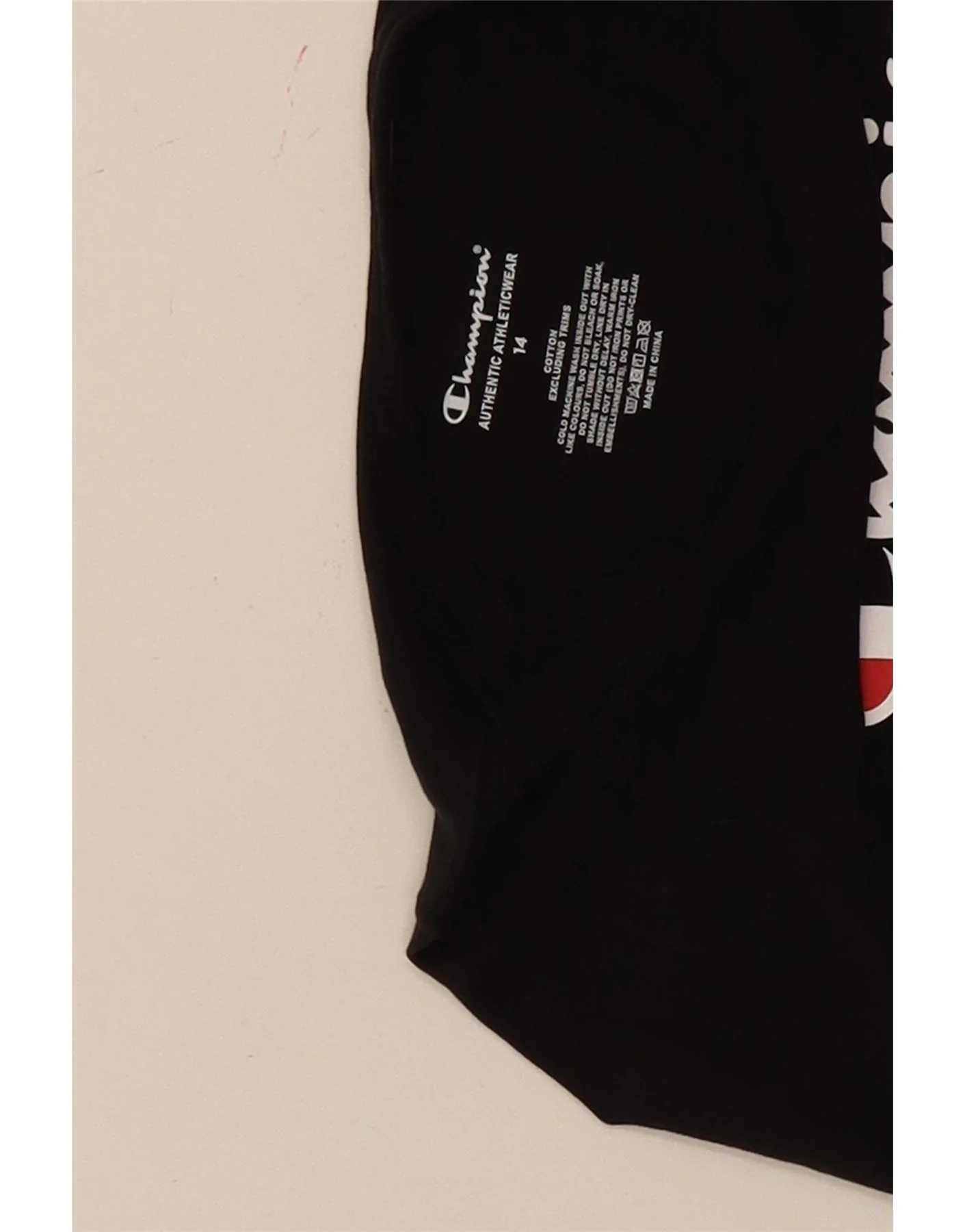 Champion Boys Graphic Top Long Sleeve 13-14 Years Black Cotton Sports - Image 3