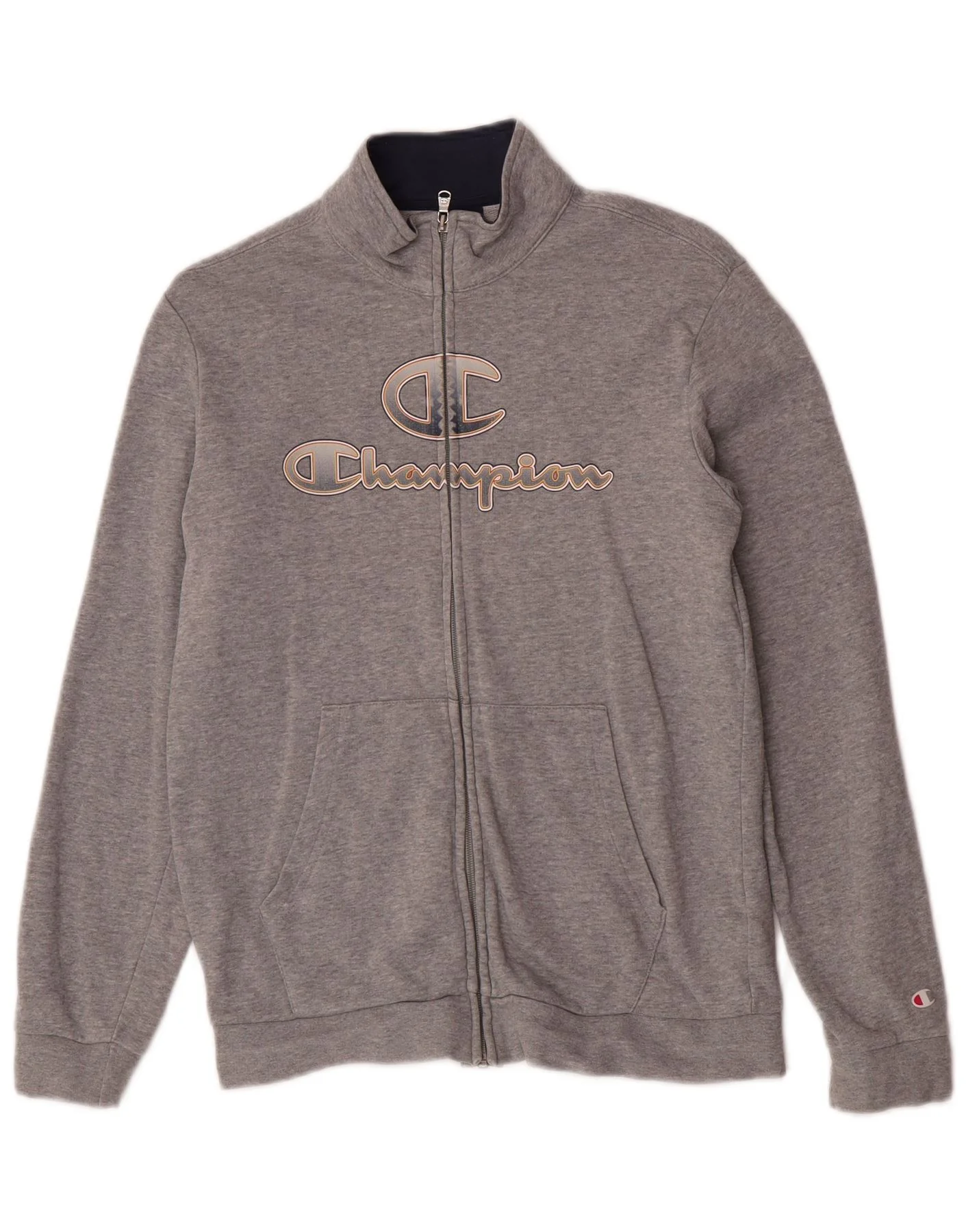 Champion Boys Graphic Tracksuit Top Jacket 13-14 Years XL Grey Flecked