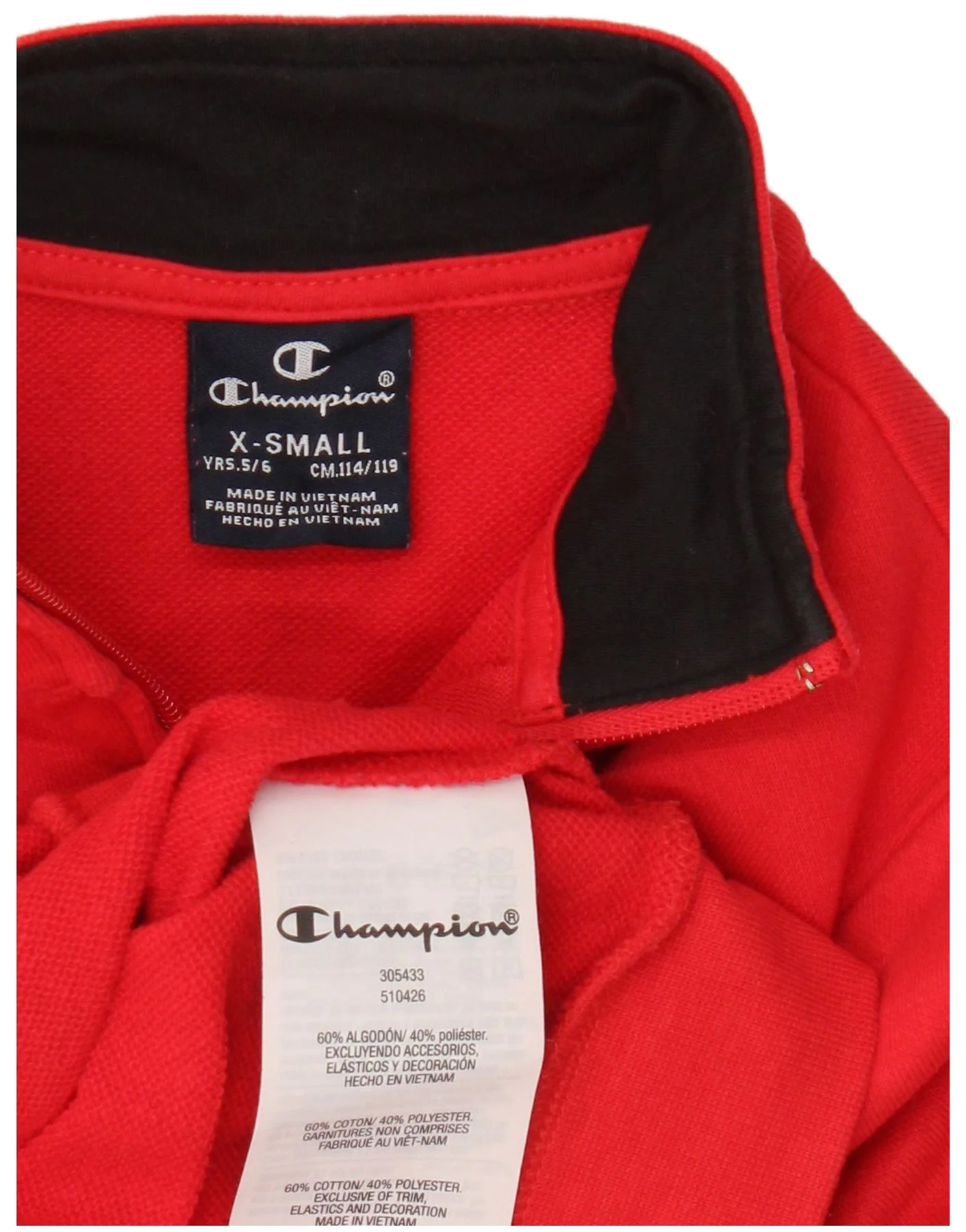 Champion Boys Graphic Tracksuit Top Jacket 5-6 Years XS Red Cotton - Image 3
