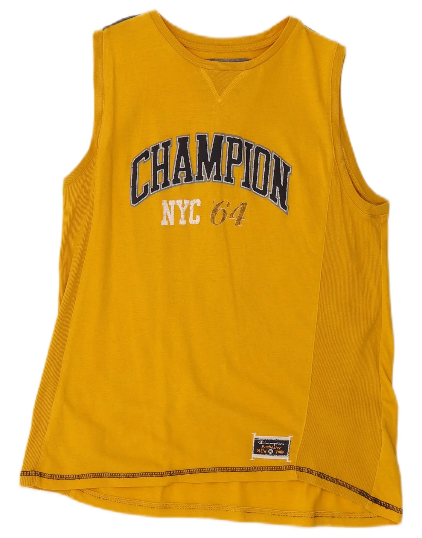 Champion Boys Graphic Vest Top 13-14 Years XL Yellow Cotton