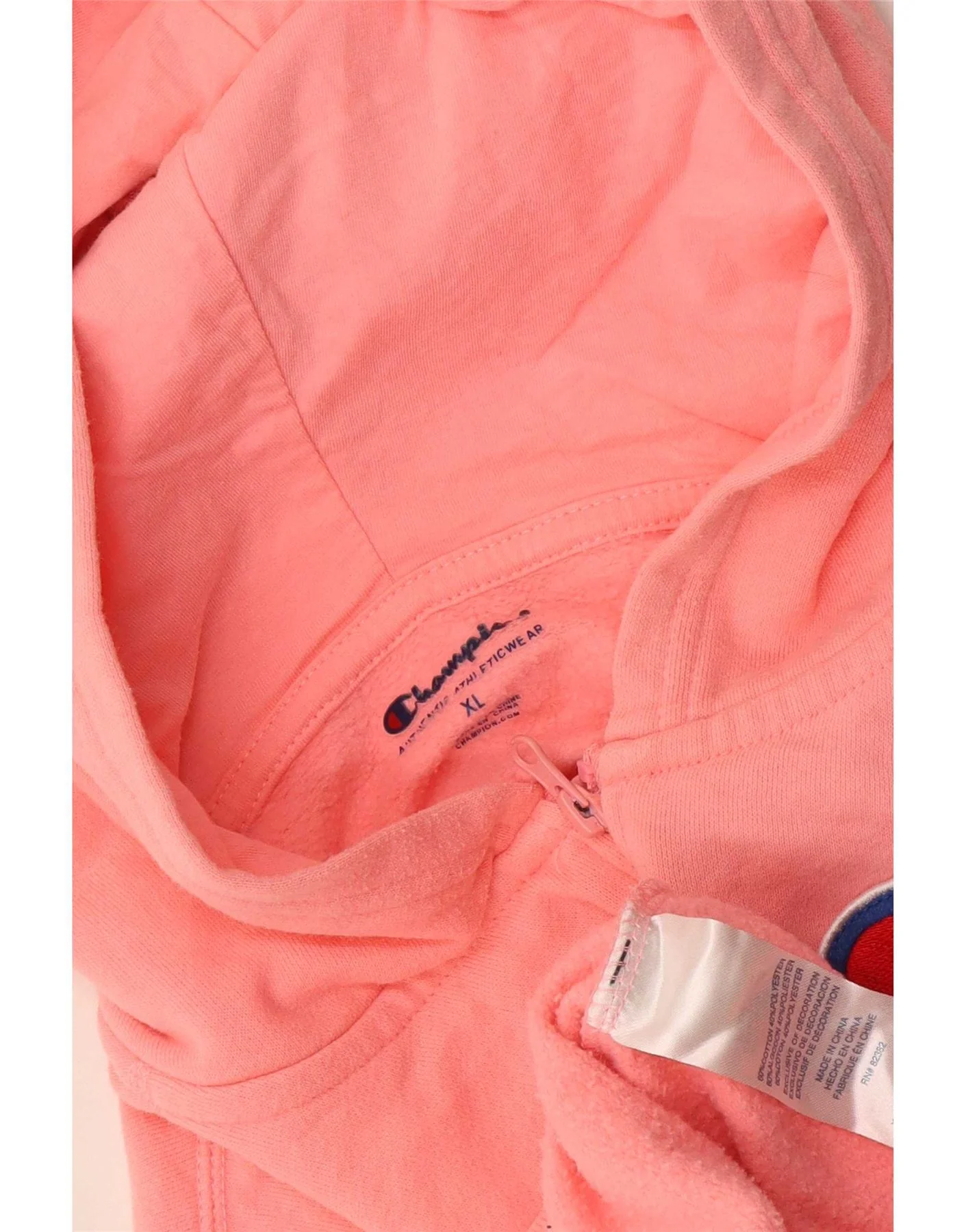 Champion Girls Graphic Zip Hoodie Sweater 13-14 Years XL Pink Cotton - Image 3