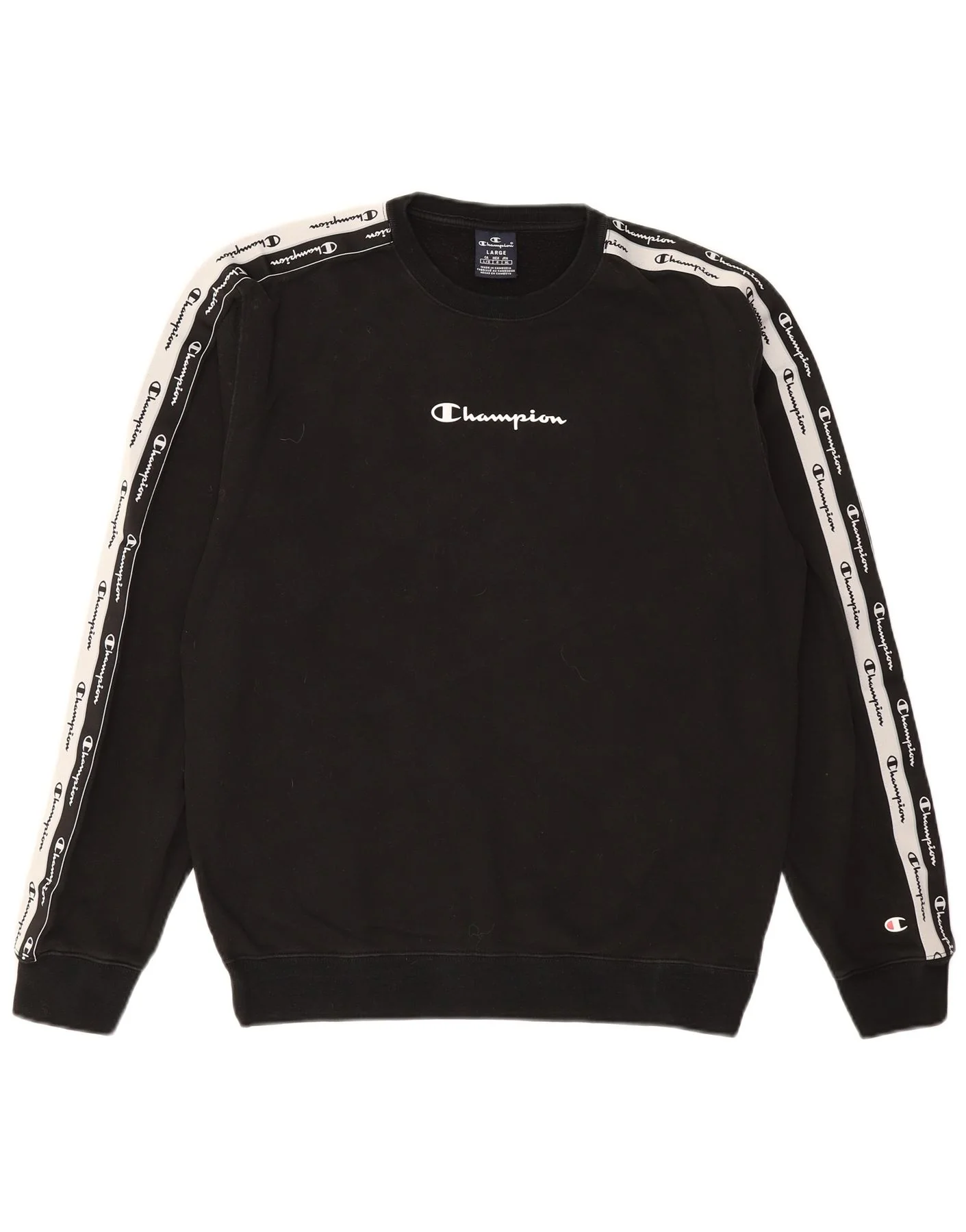 CHAMPION Mens Graphic Sweatshirt Jumper Large Black Cotton