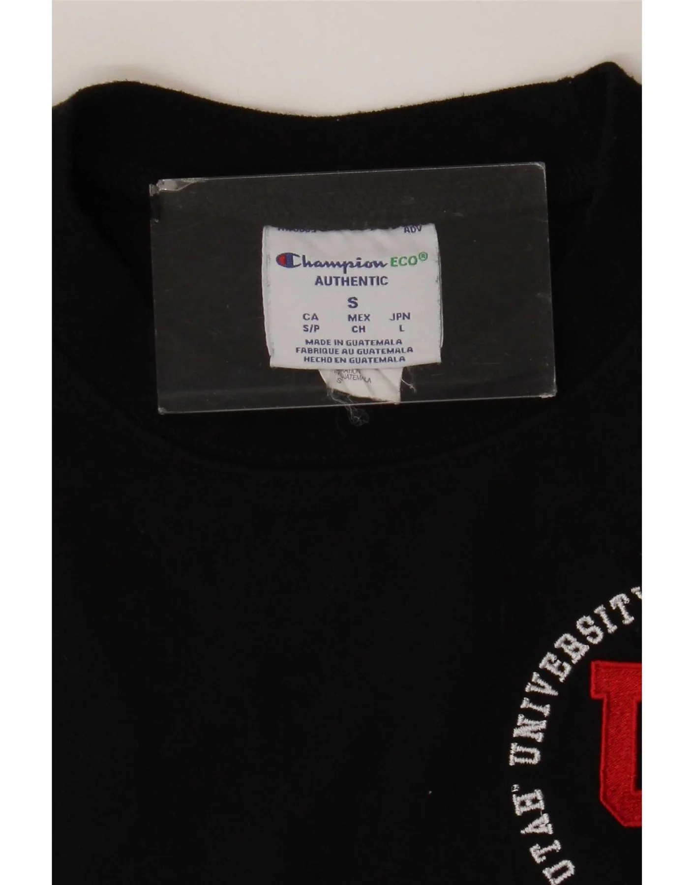 Champion Mens Graphic Sweatshirt Jumper Small Black Cotton - Image 3