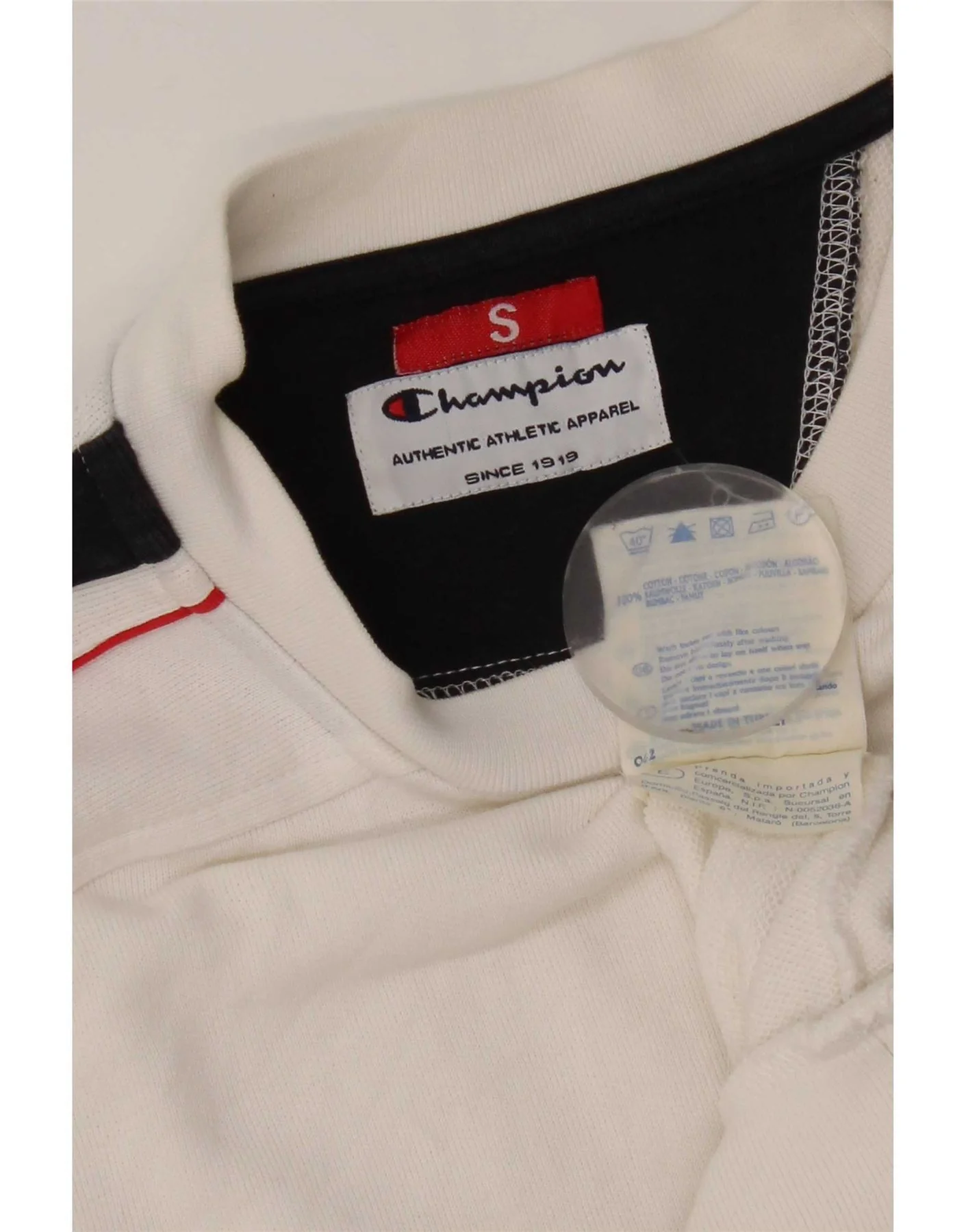 Champion Mens Graphic Sweatshirt Jumper Small White Colourblock Cotton - Image 5