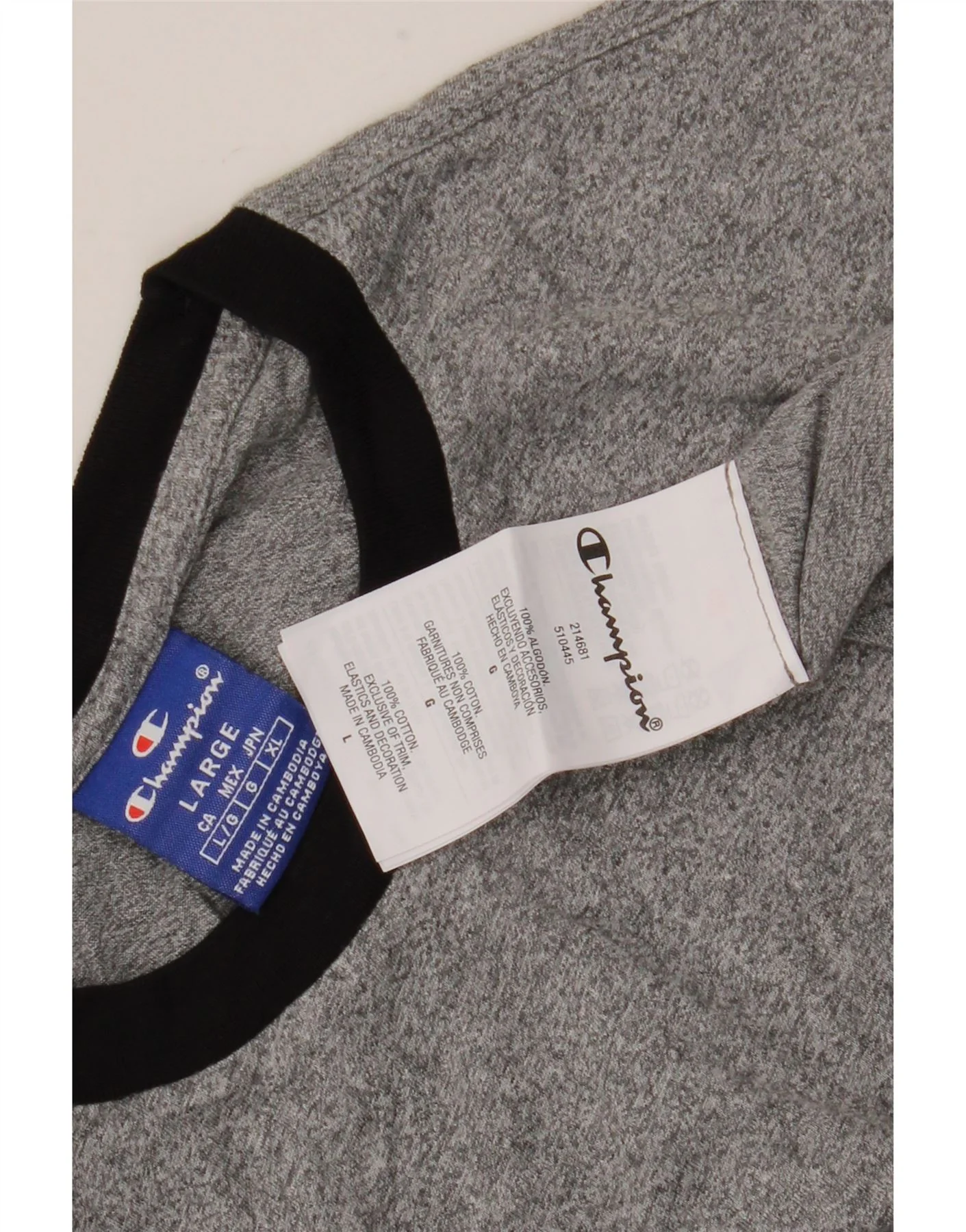 Champion Mens Graphic T-Shirt Top Large Grey Flecked Cotton - Image 3