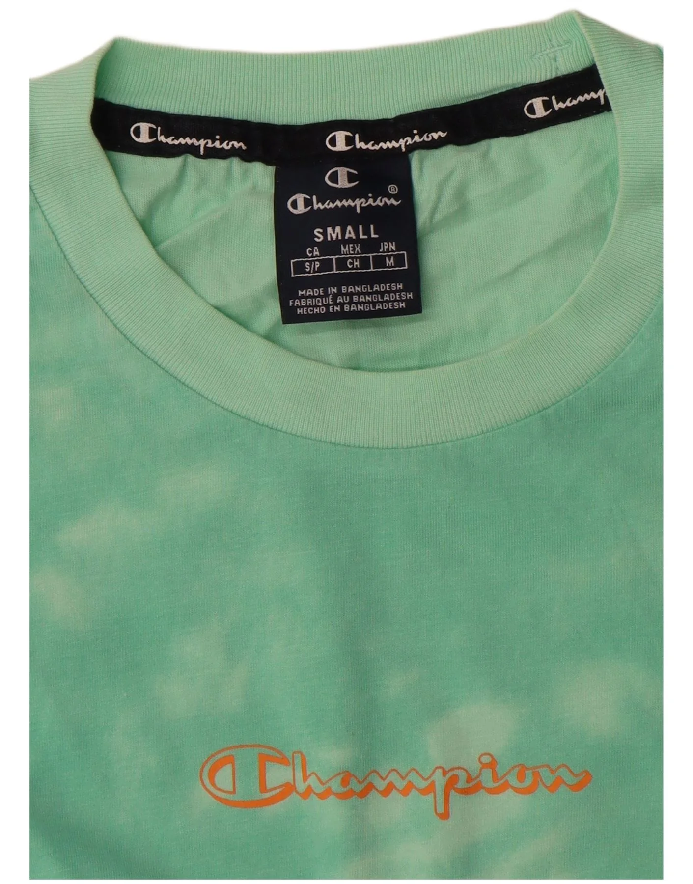 Champion Mens Graphic T-Shirt Top Small Green Tie Dye - Image 3