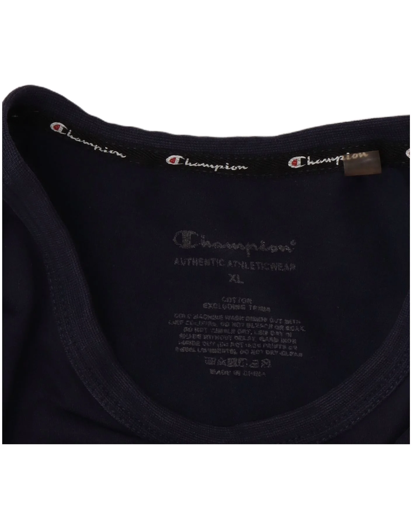 Champion Mens Graphic T-Shirt Top XL Navy Blue Cotton - Image 3