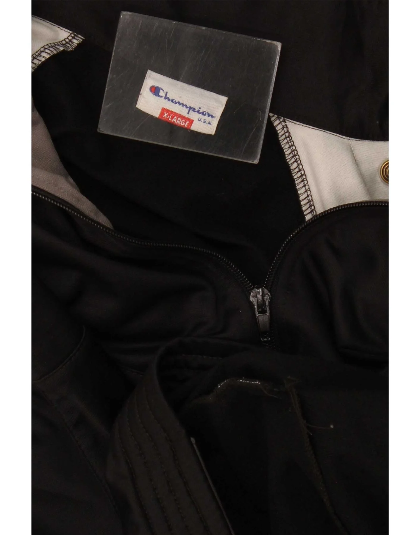 Champion Mens Graphic Tracksuit Top Jacket XL Black Colourblock - Image 3