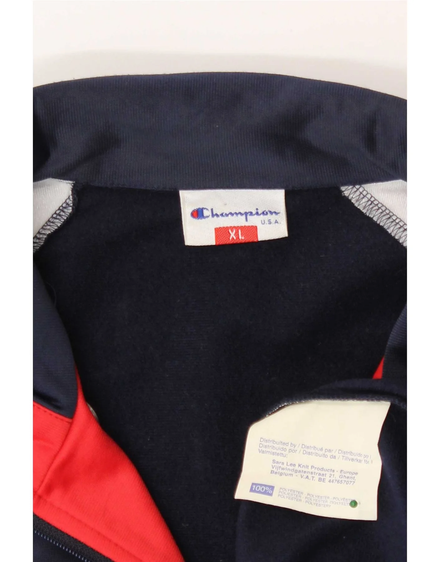 Champion Mens Graphic Tracksuit Top Jacket XL Navy Blue Colourblock - Image 3