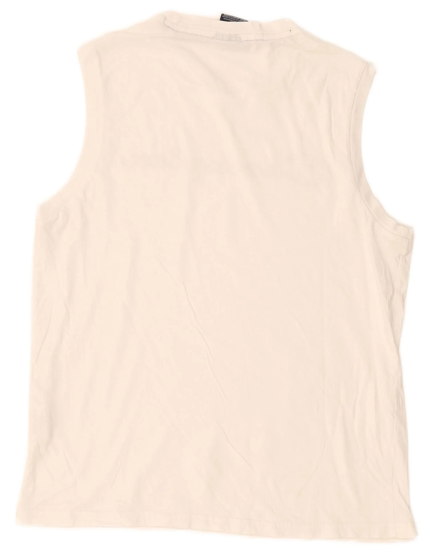 Champion Mens Graphic Vest Top Medium White Cotton - Image 2