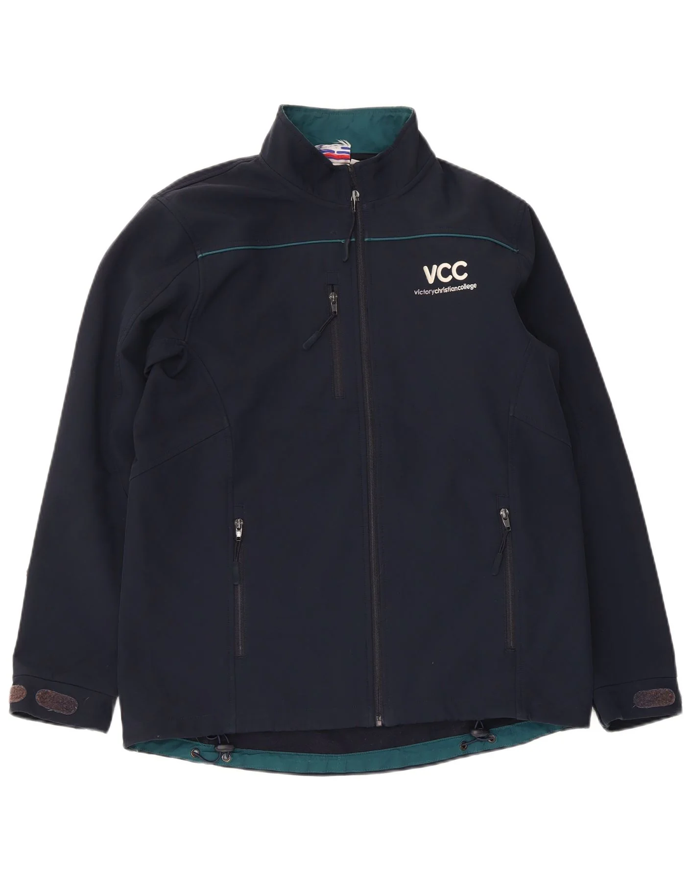 Champion Mens Graphic Windbreaker Jacket UK 38 Medium Navy Blue Polyester