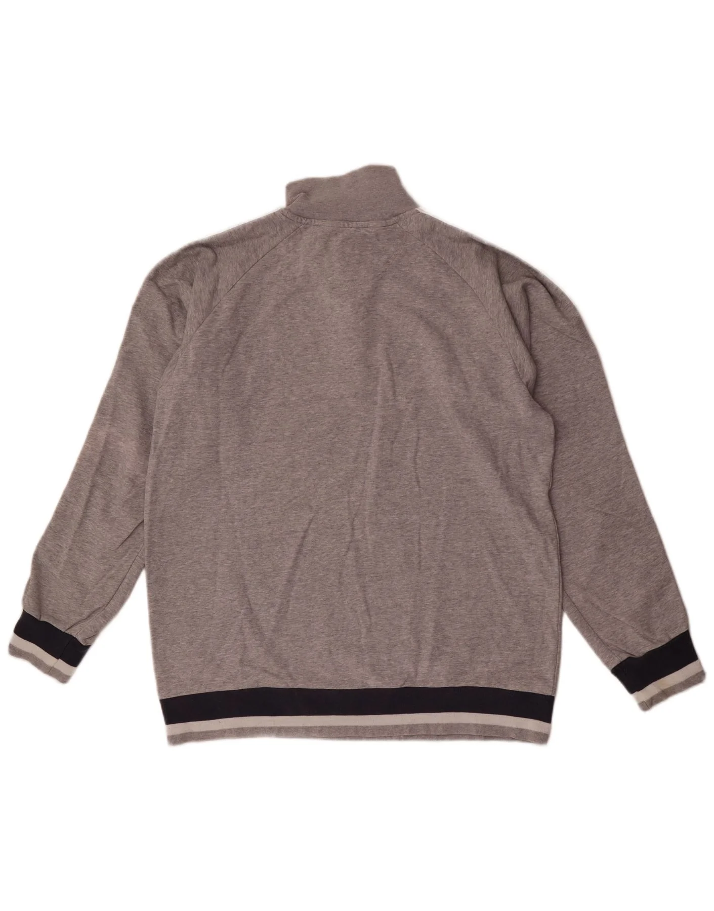 Champion Mens Graphic Zip Neck Sweatshirt Jumper 2XL Grey Colourblock - Image 2