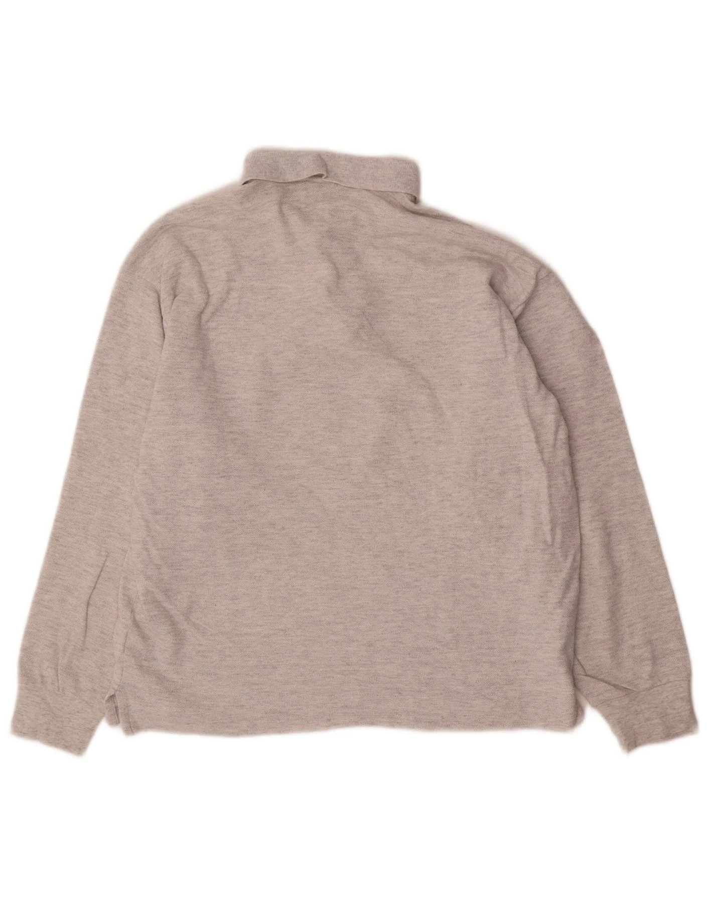 Champion Mens Long Sleeve Polo Shirt Medium Grey Flecked - Image 2